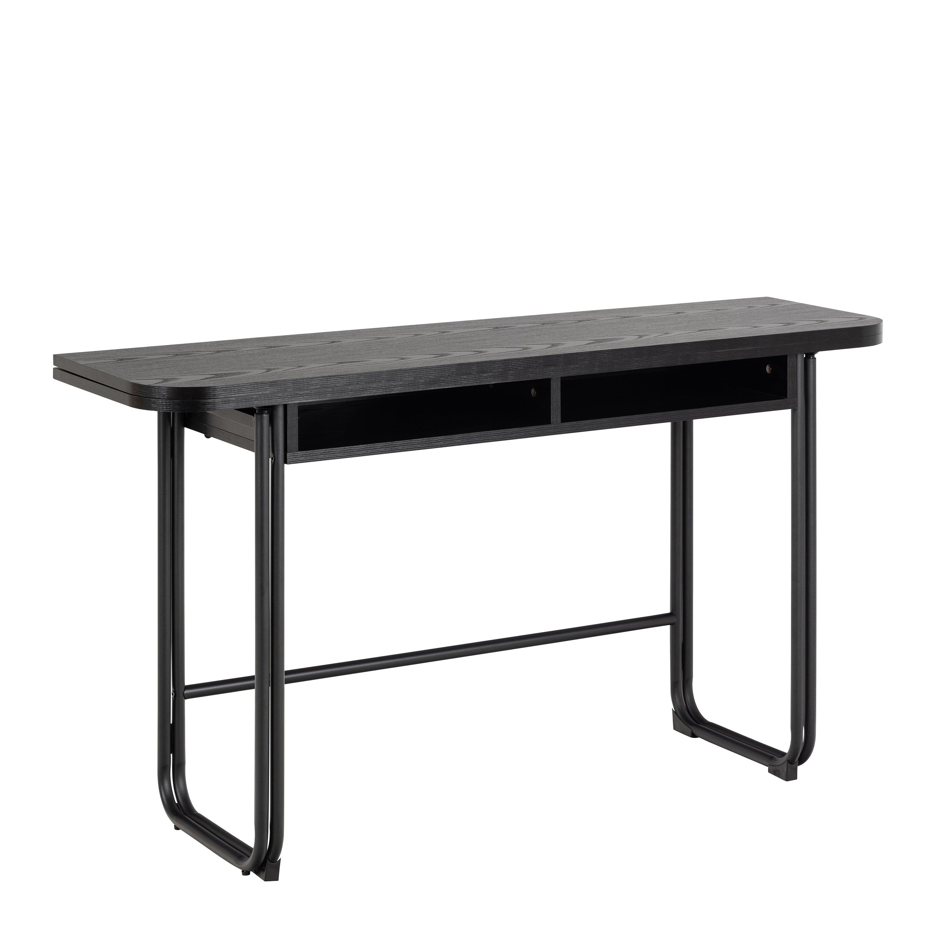 Modern Extendable Dining Table with Storage in Black - YANDZ HOME