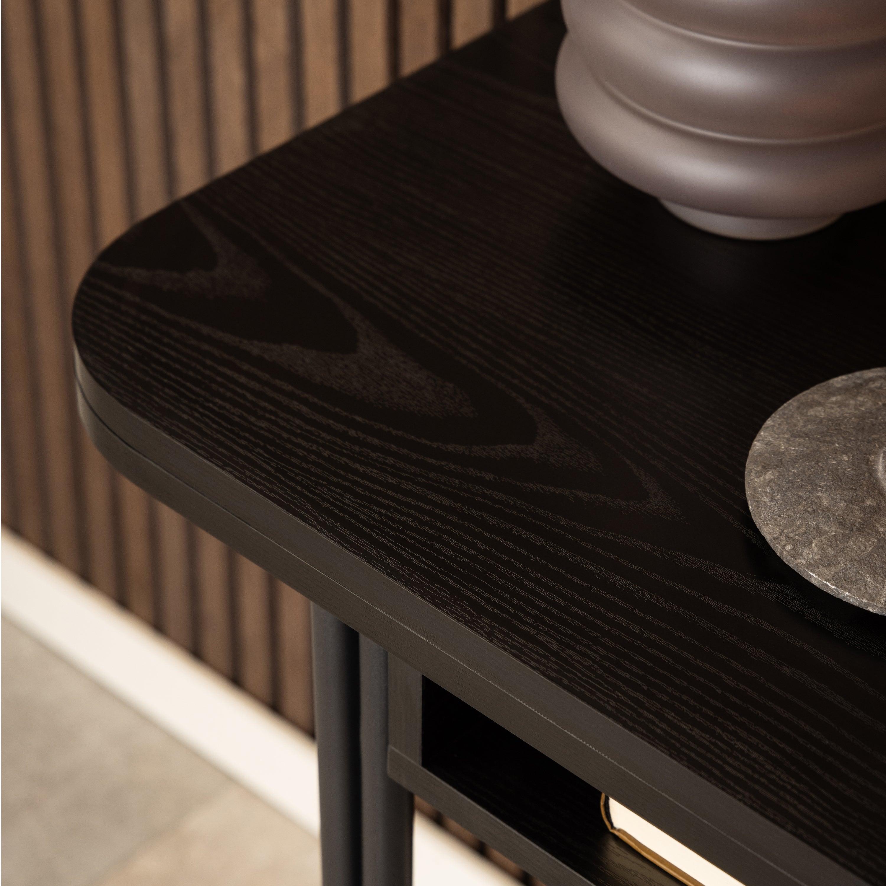 Modern Extendable Dining Table with Storage in Black - YANDZ HOME