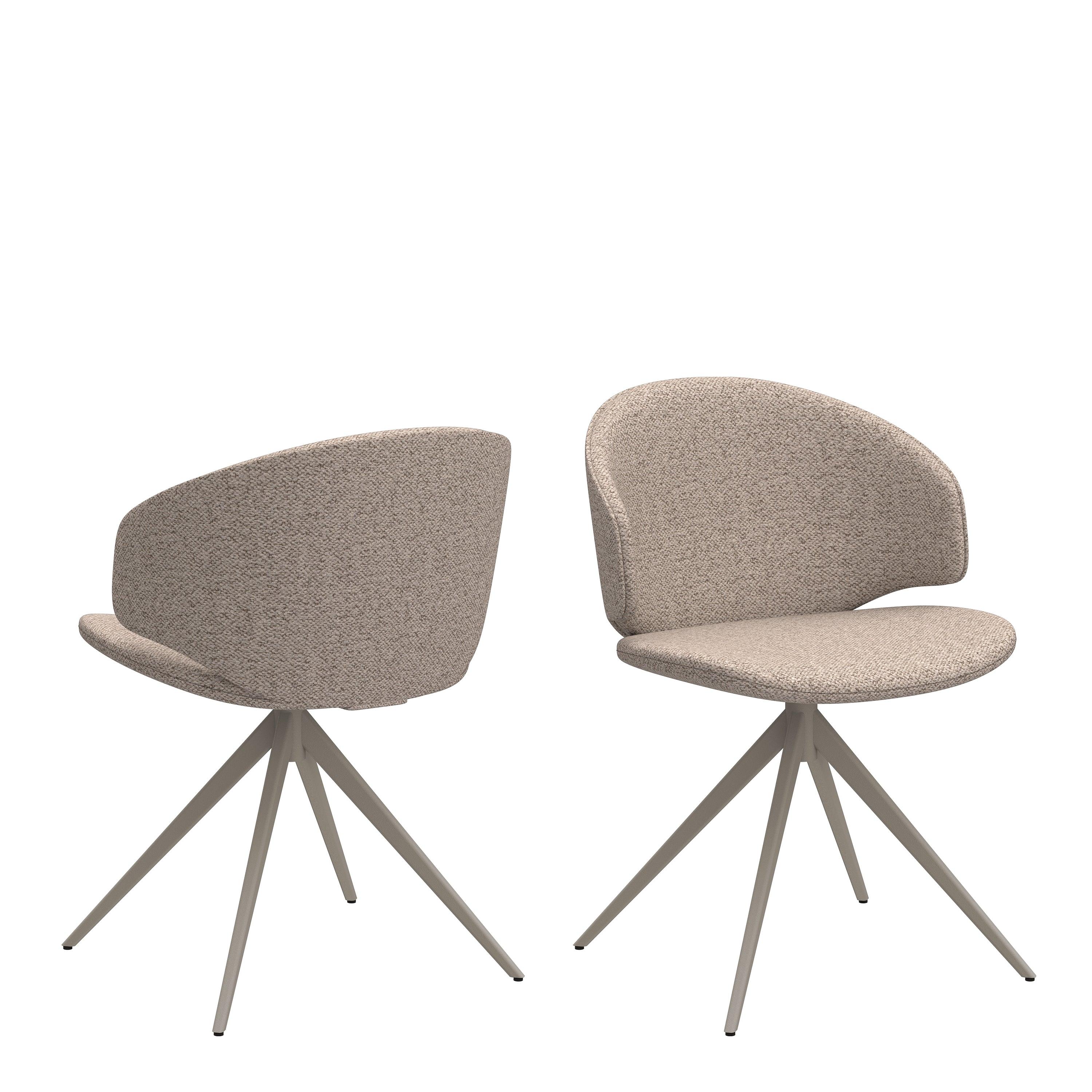 Livia Swivel Dining Chair in Beige Bouclé - YANDZ HOME