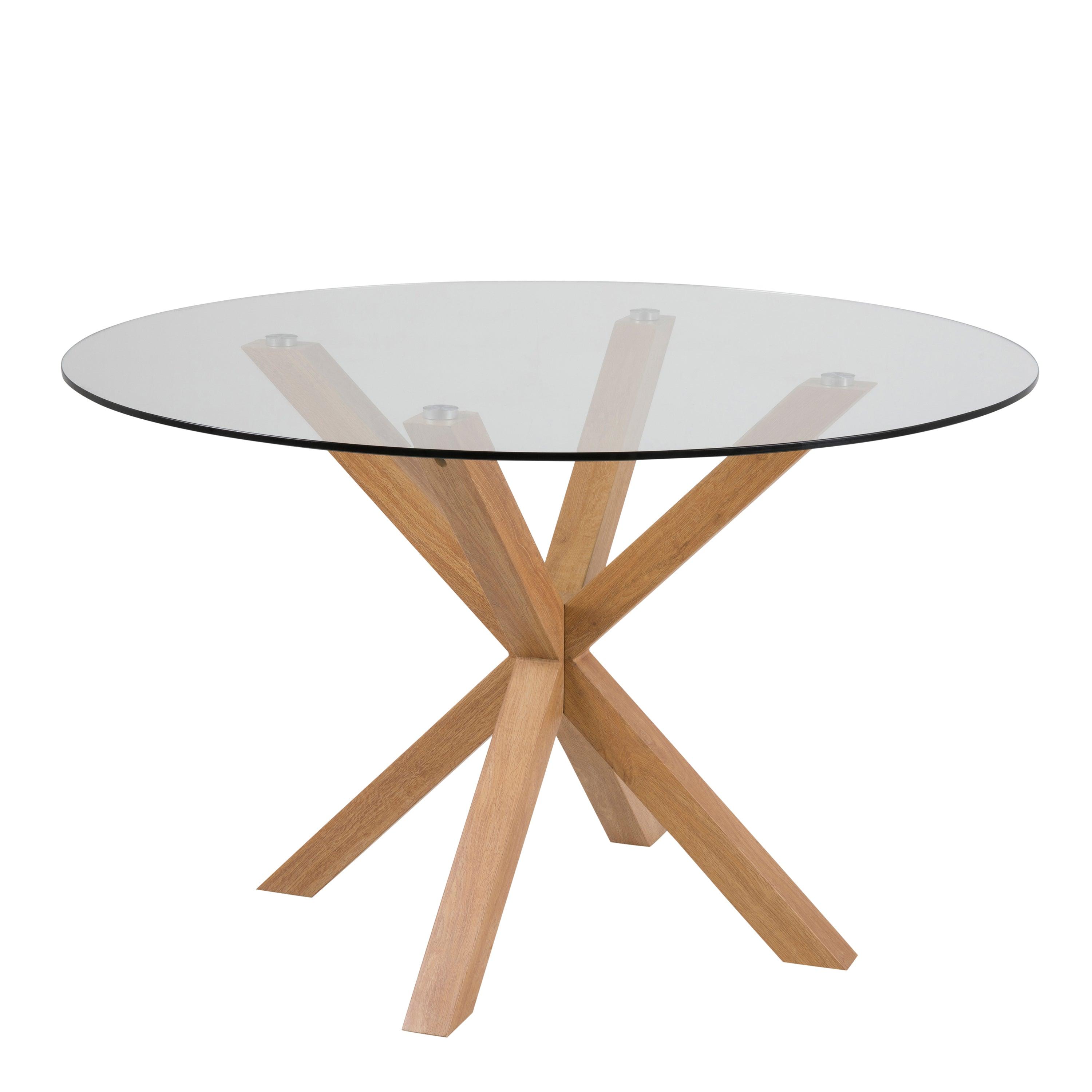 Halo Round Dining Table with Oak Legs - YANDZ HOME