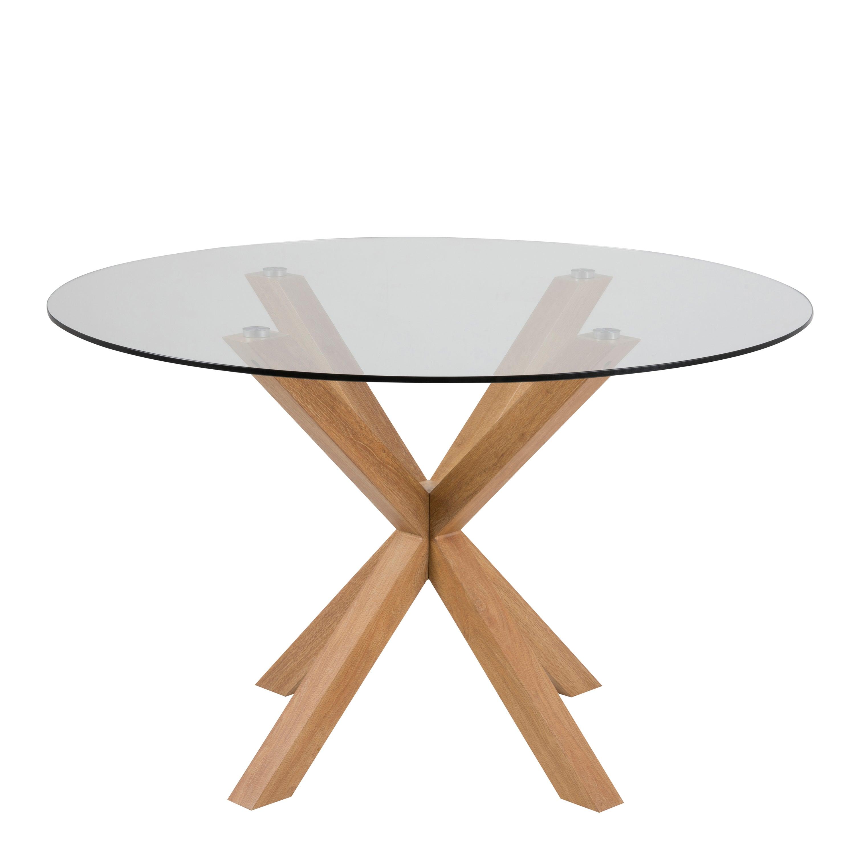 Halo Round Dining Table with Oak Legs - YANDZ HOME
