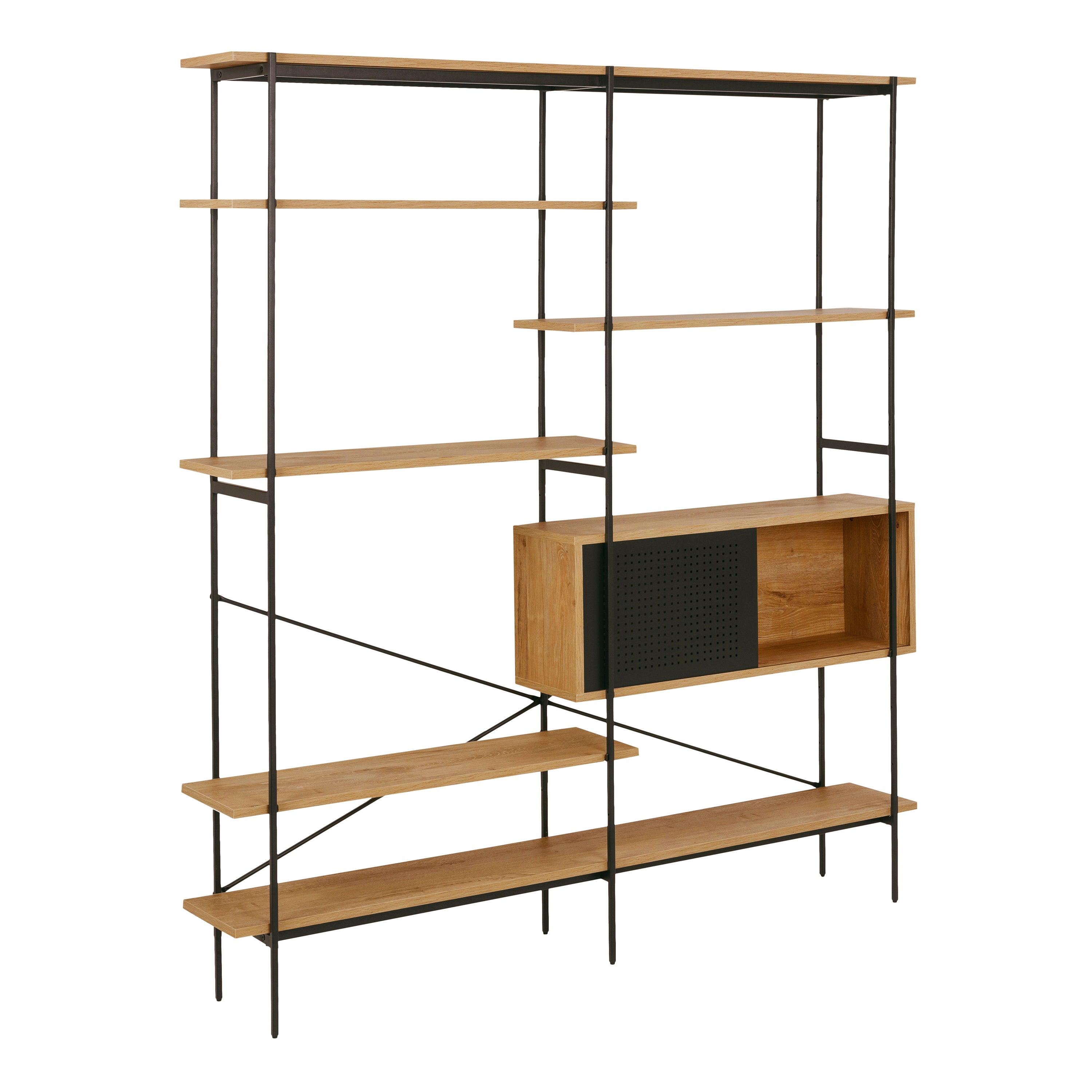 Ansel Bookcase with 1 Sliding Door and 5 Shelves - YANDZ HOME
