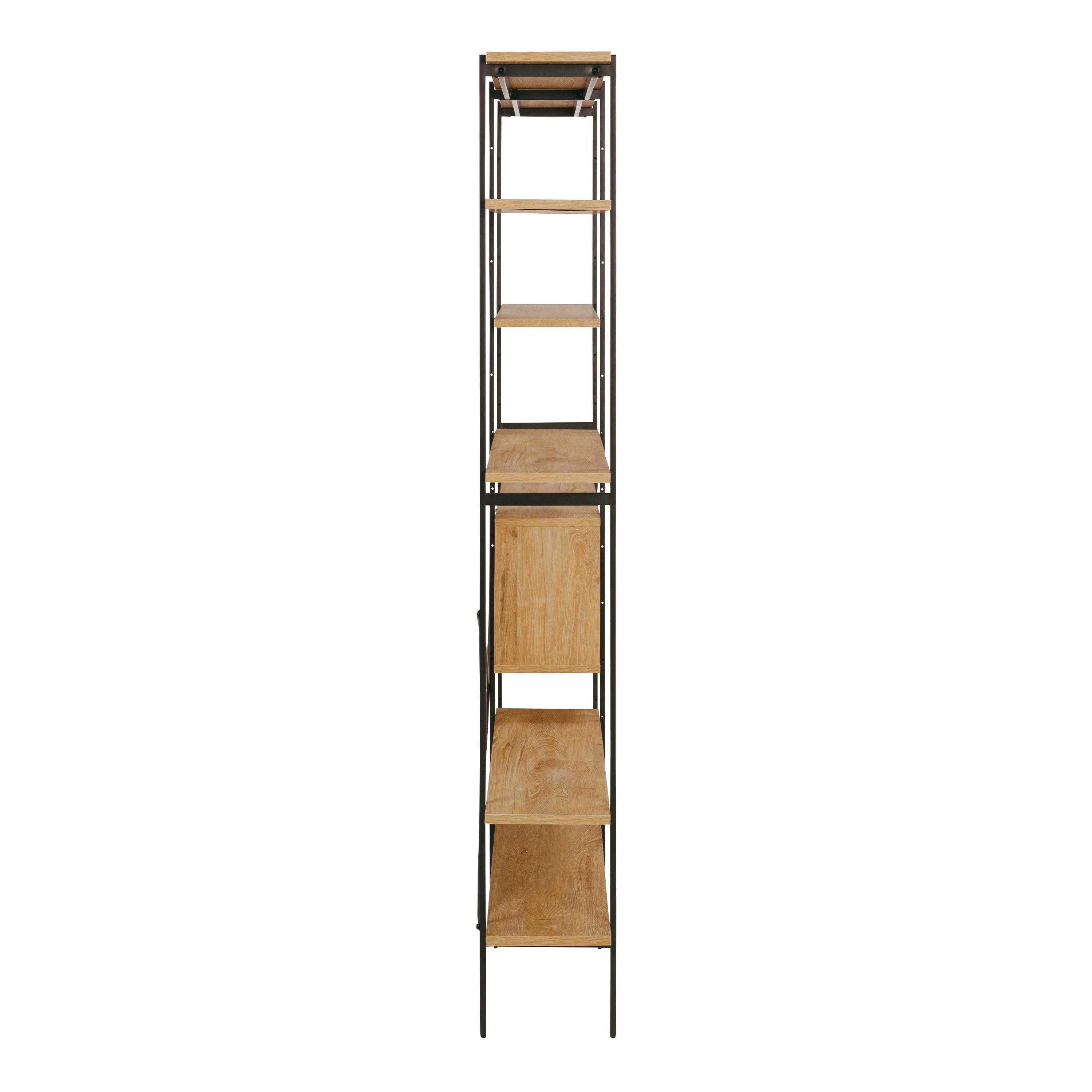 Ansel Bookcase with 1 Sliding Door and 5 Shelves - YANDZ HOME