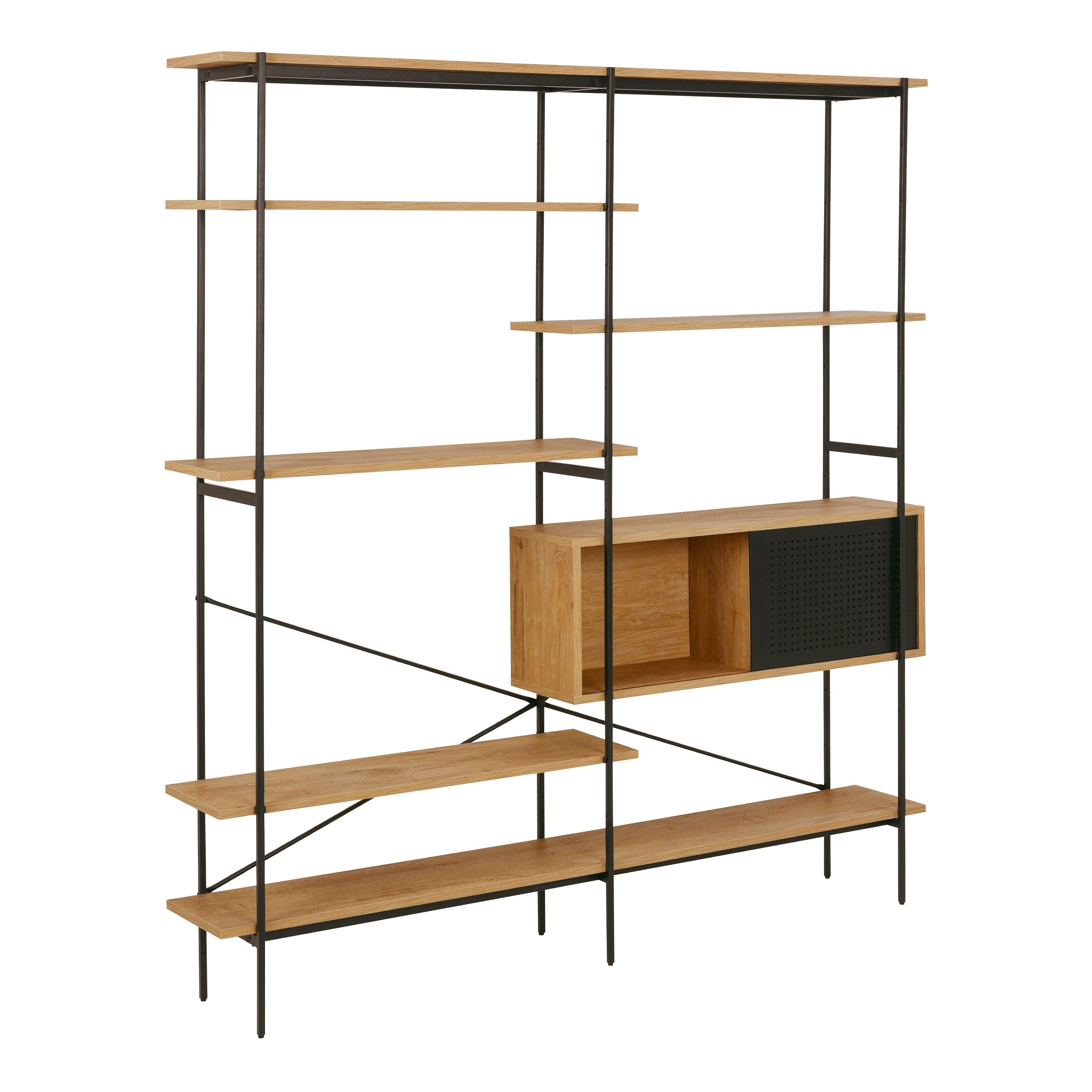 Ansel Bookcase with 1 Sliding Door and 5 Shelves - YANDZ HOME