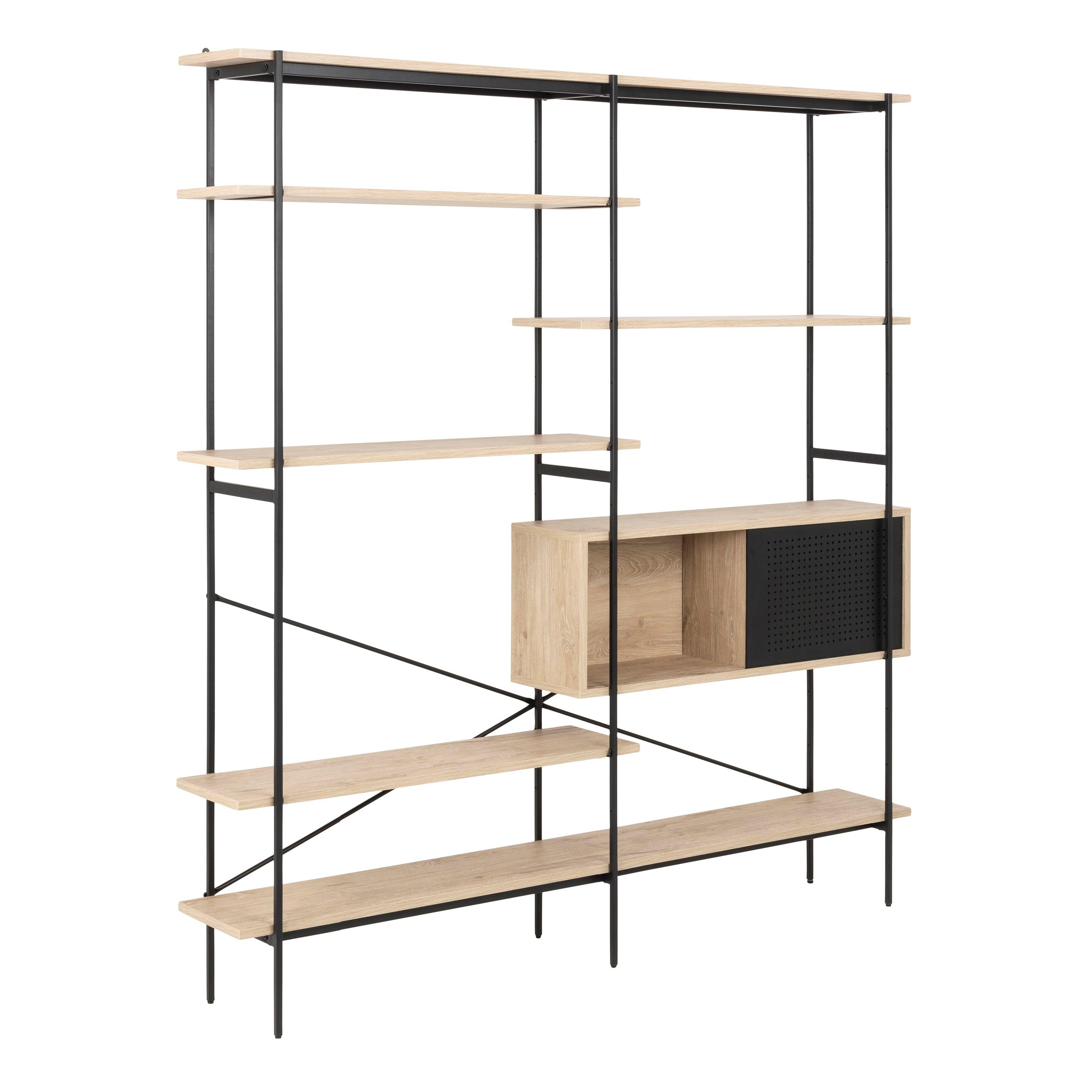 Ansel Bookcase with 1 Sliding Door and 5 Shelves - YANDZ HOME