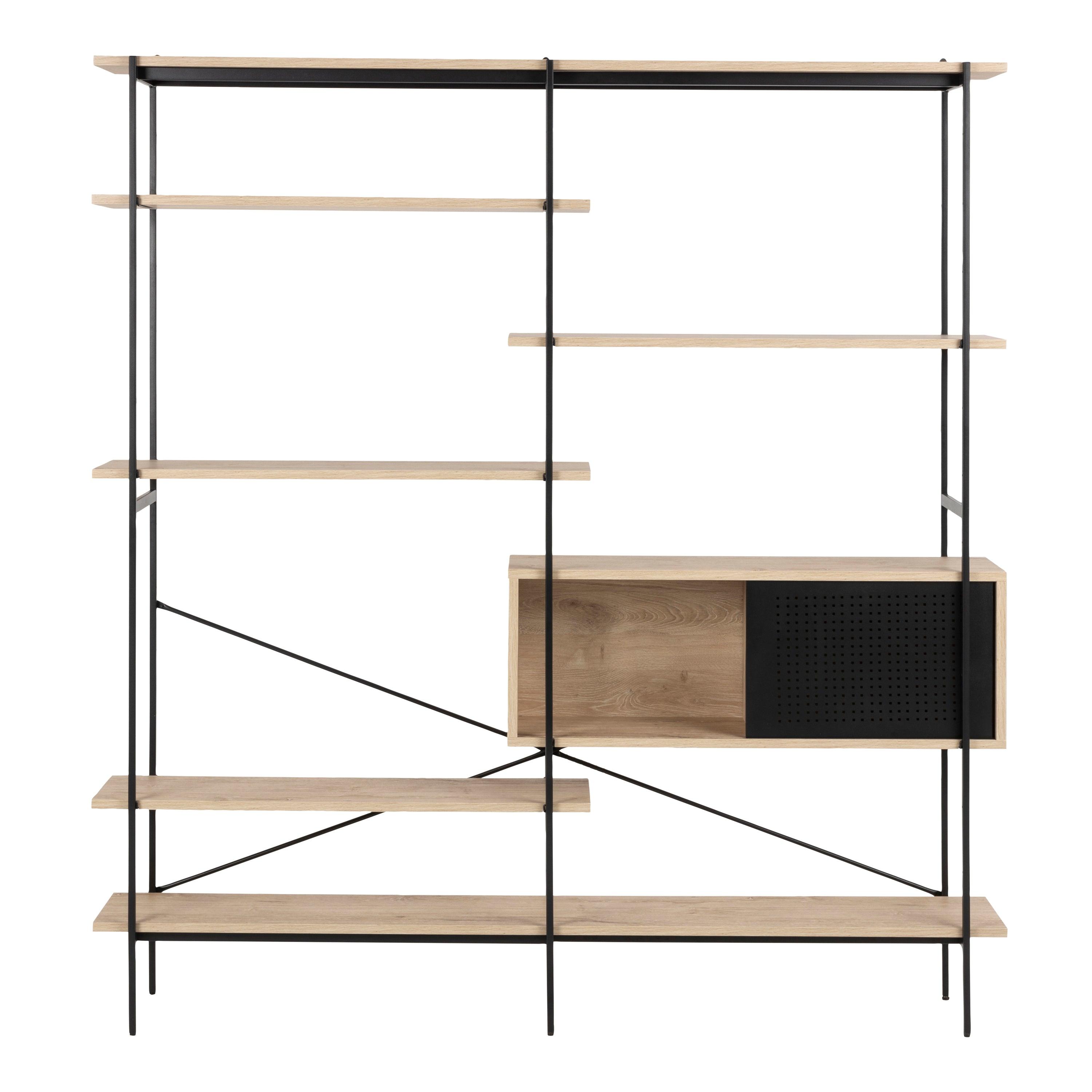 Ansel Bookcase with 1 Sliding Door and 5 Shelves - YANDZ HOME