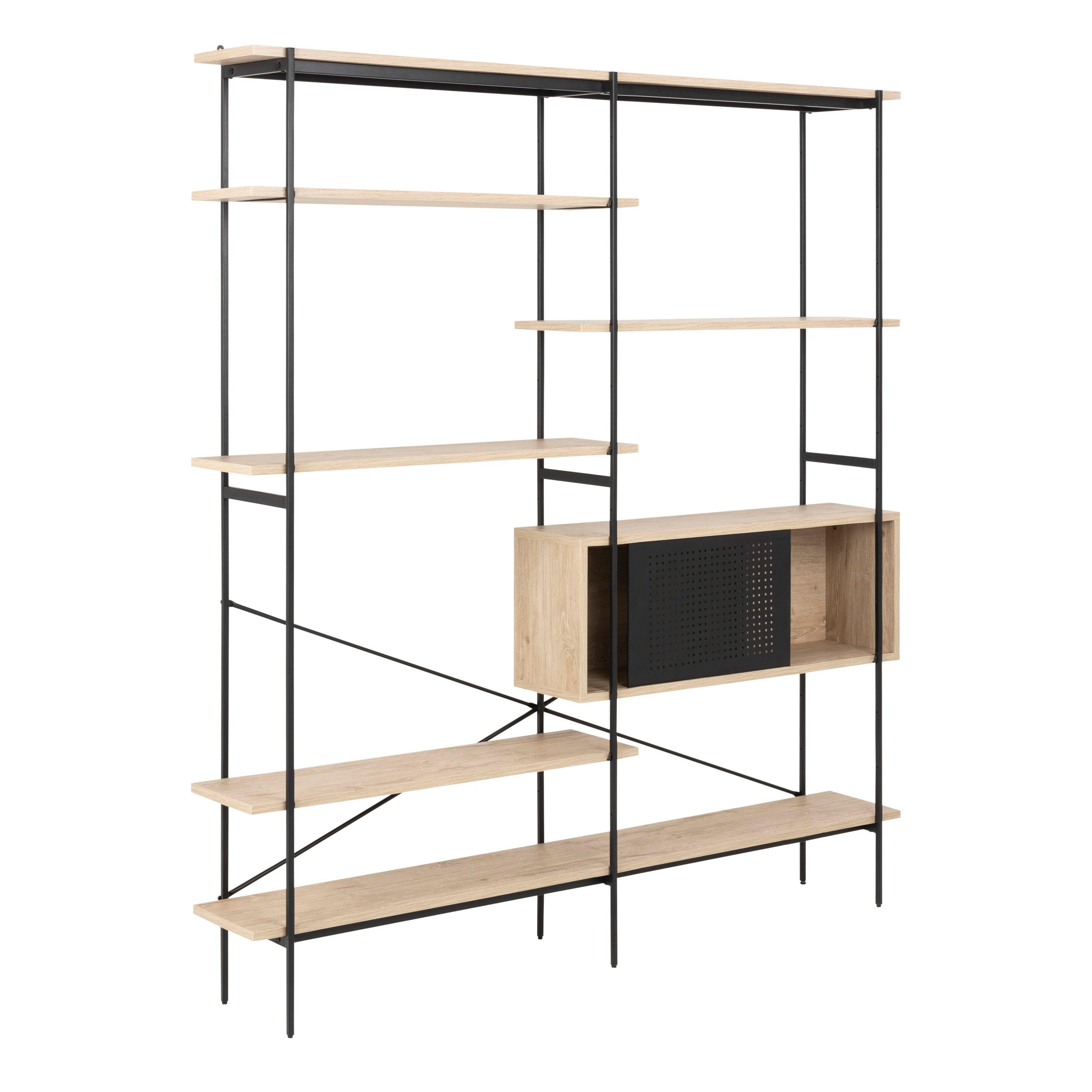 Ansel Bookcase with 1 Sliding Door and 5 Shelves - YANDZ HOME