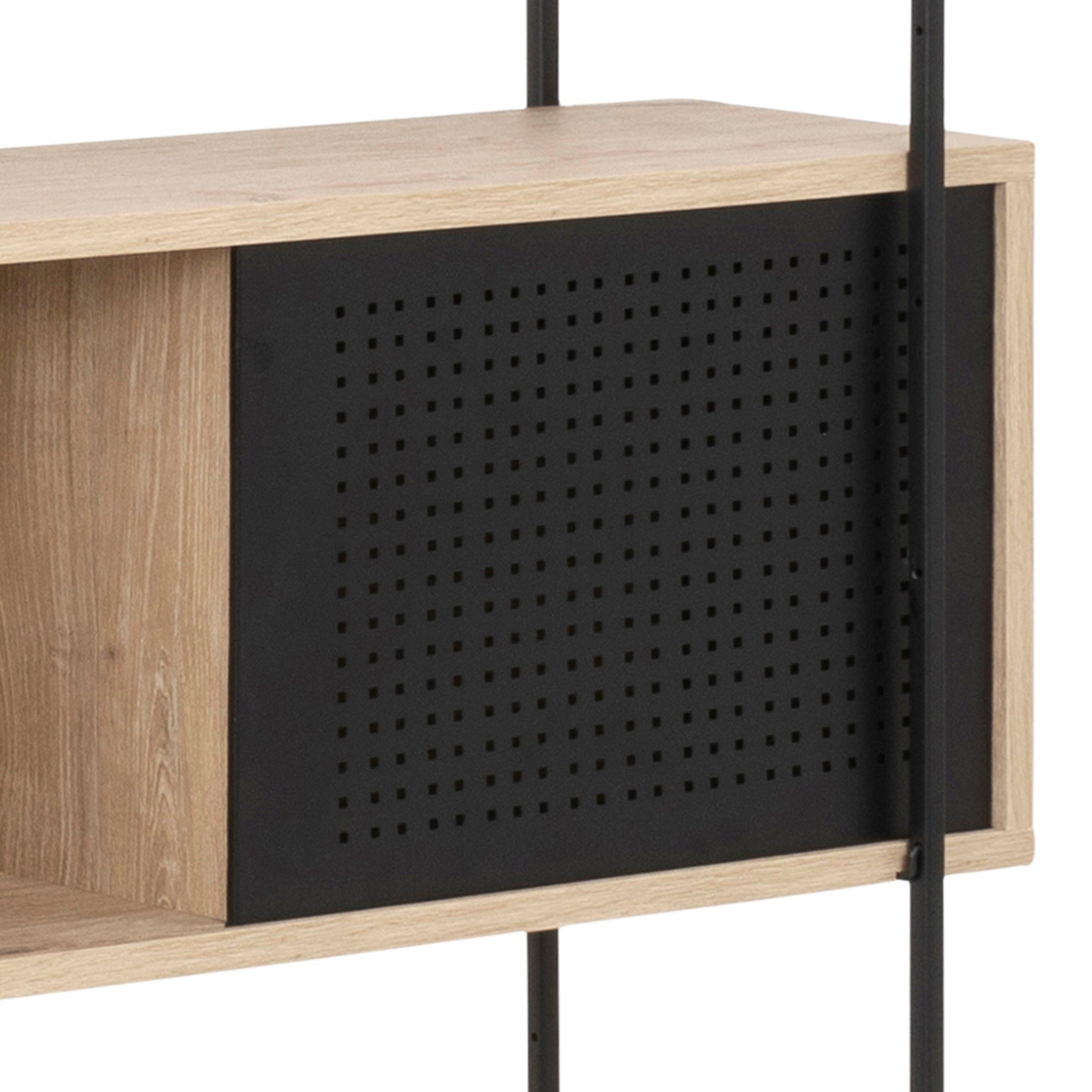 Ansel Bookcase with 1 Sliding Door and 5 Shelves - YANDZ HOME