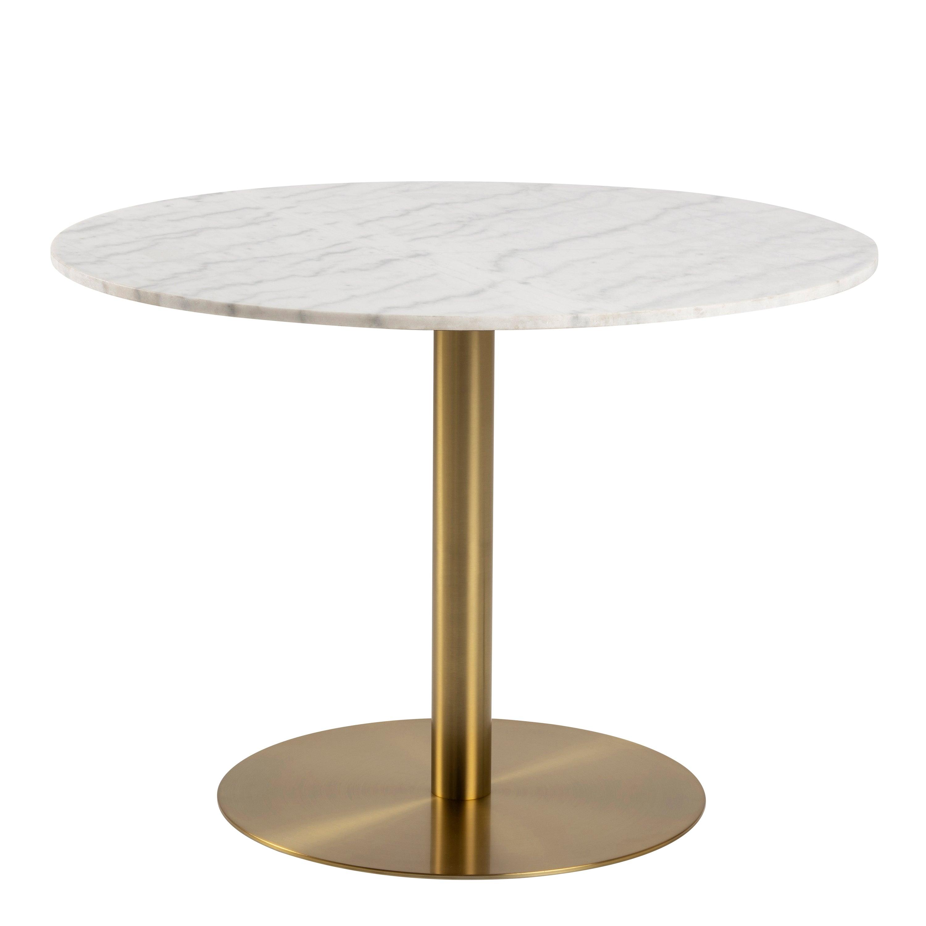 Corey Round Dining Table in White Marble Top - YANDZ HOME