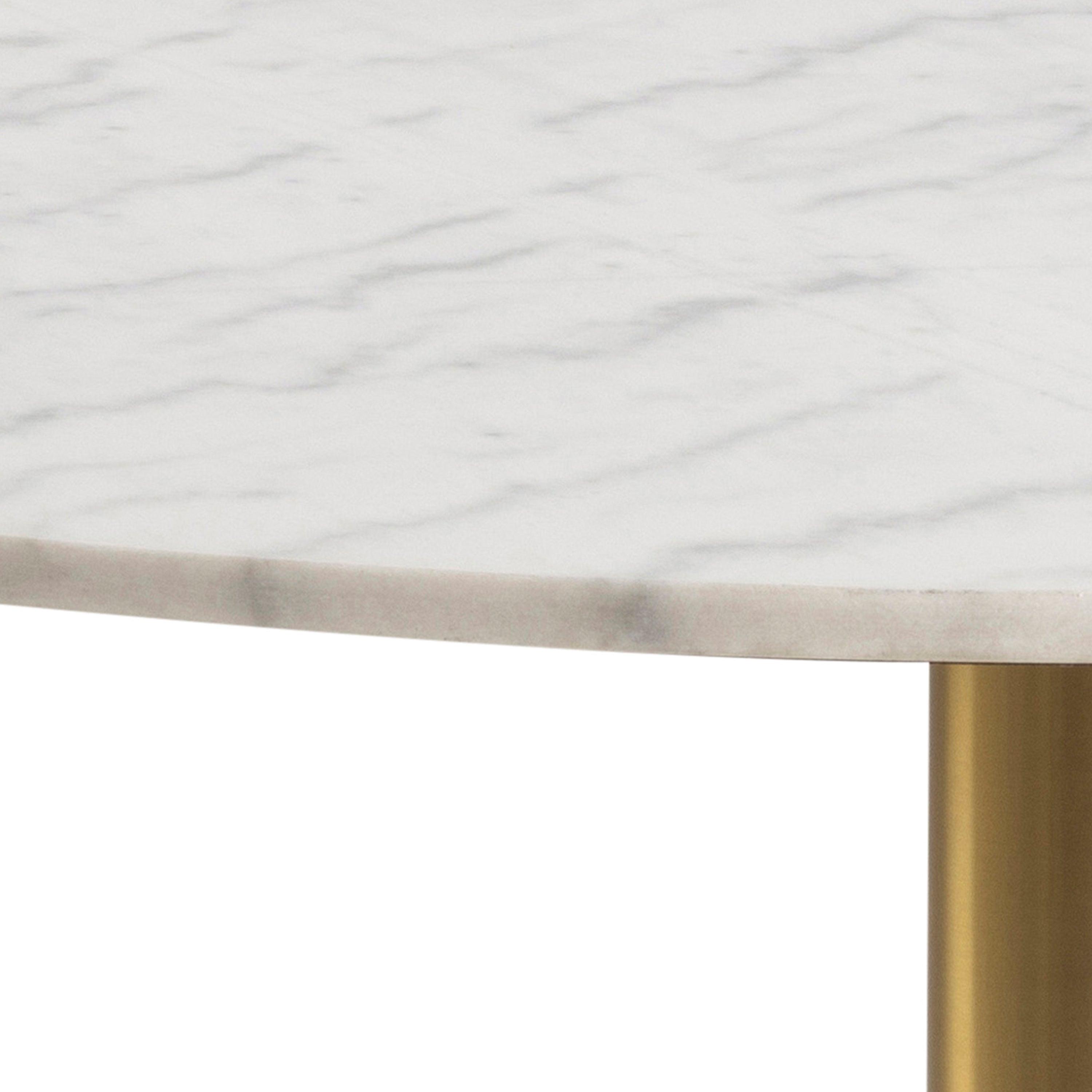 Corey Round Dining Table in White Marble Top - YANDZ HOME