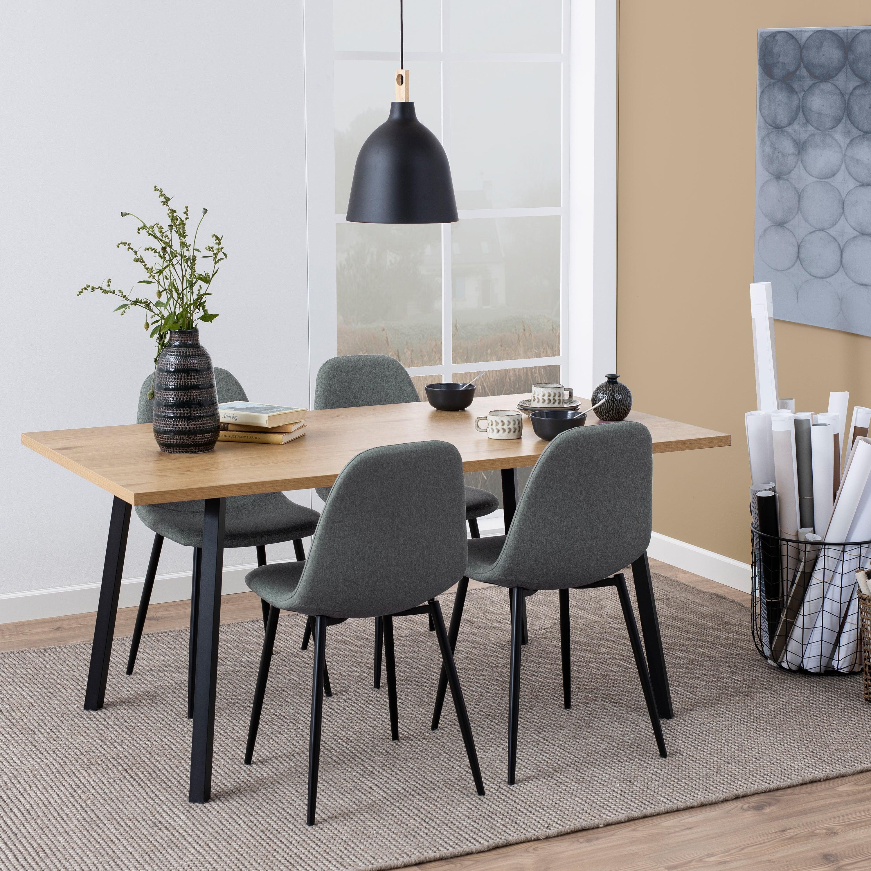 Aldwyn Dining Table in Oak & Black - YANDZ HOME