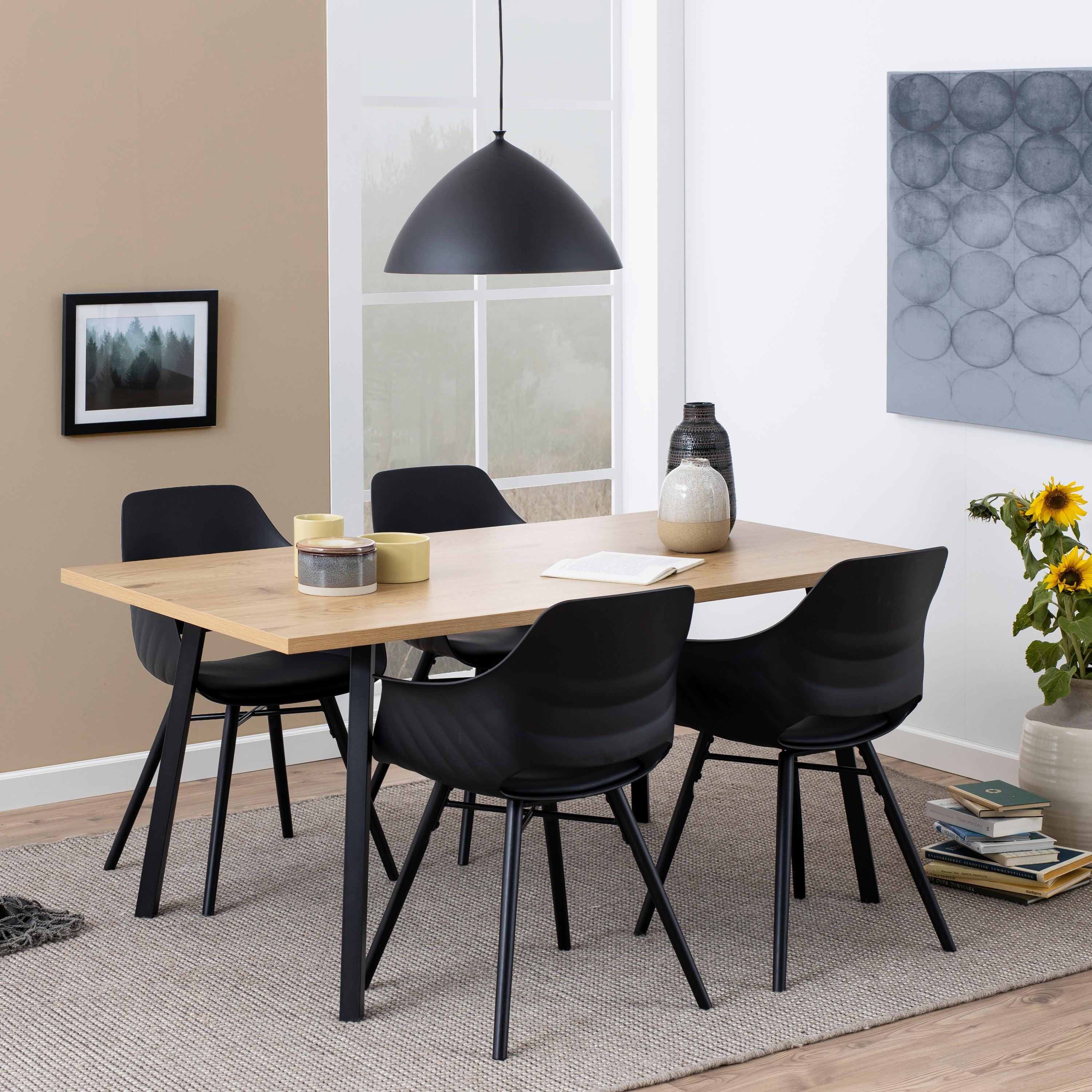 Aldwyn Dining Table in Oak & Black - YANDZ HOME