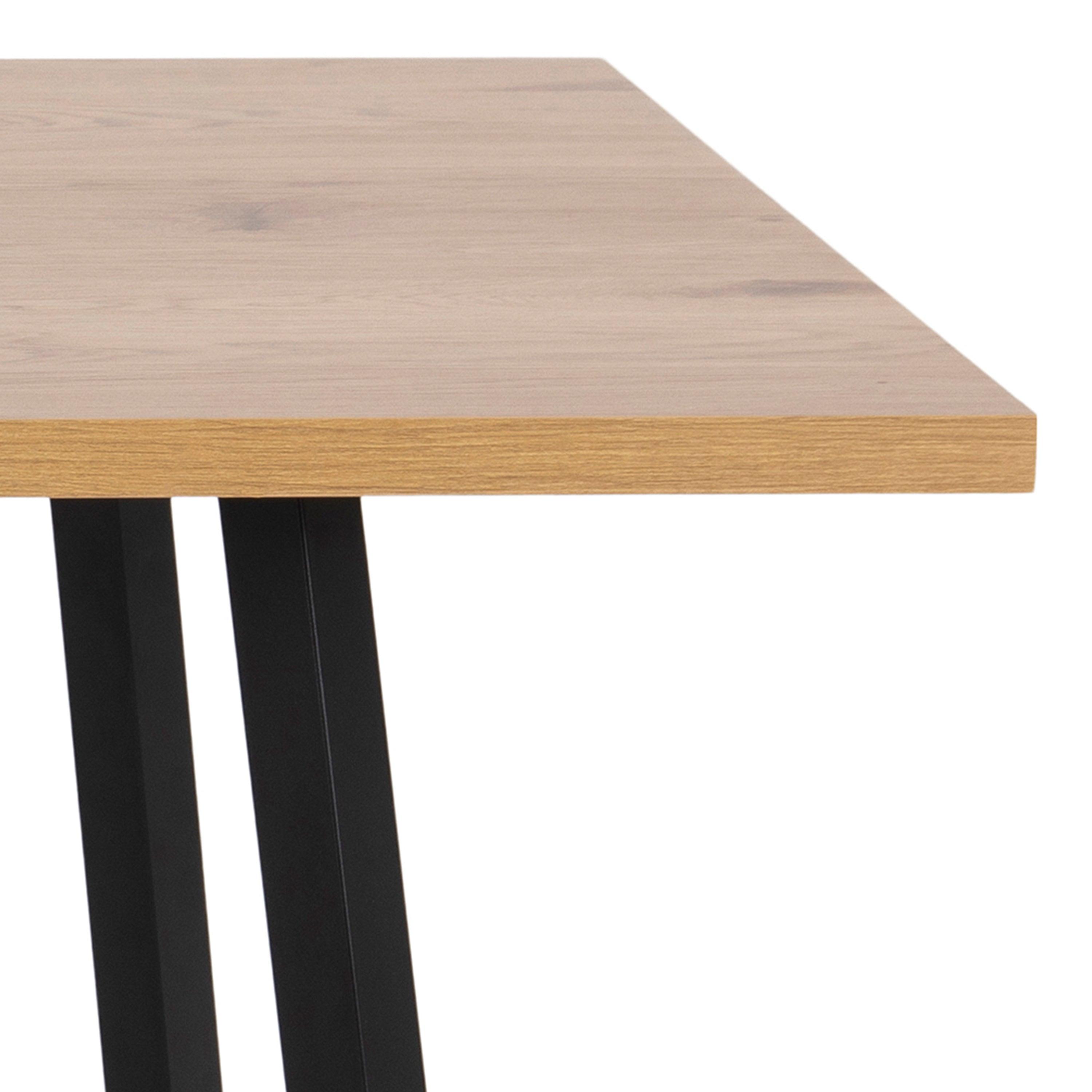 Aldwyn Dining Table in Oak & Black - YANDZ HOME