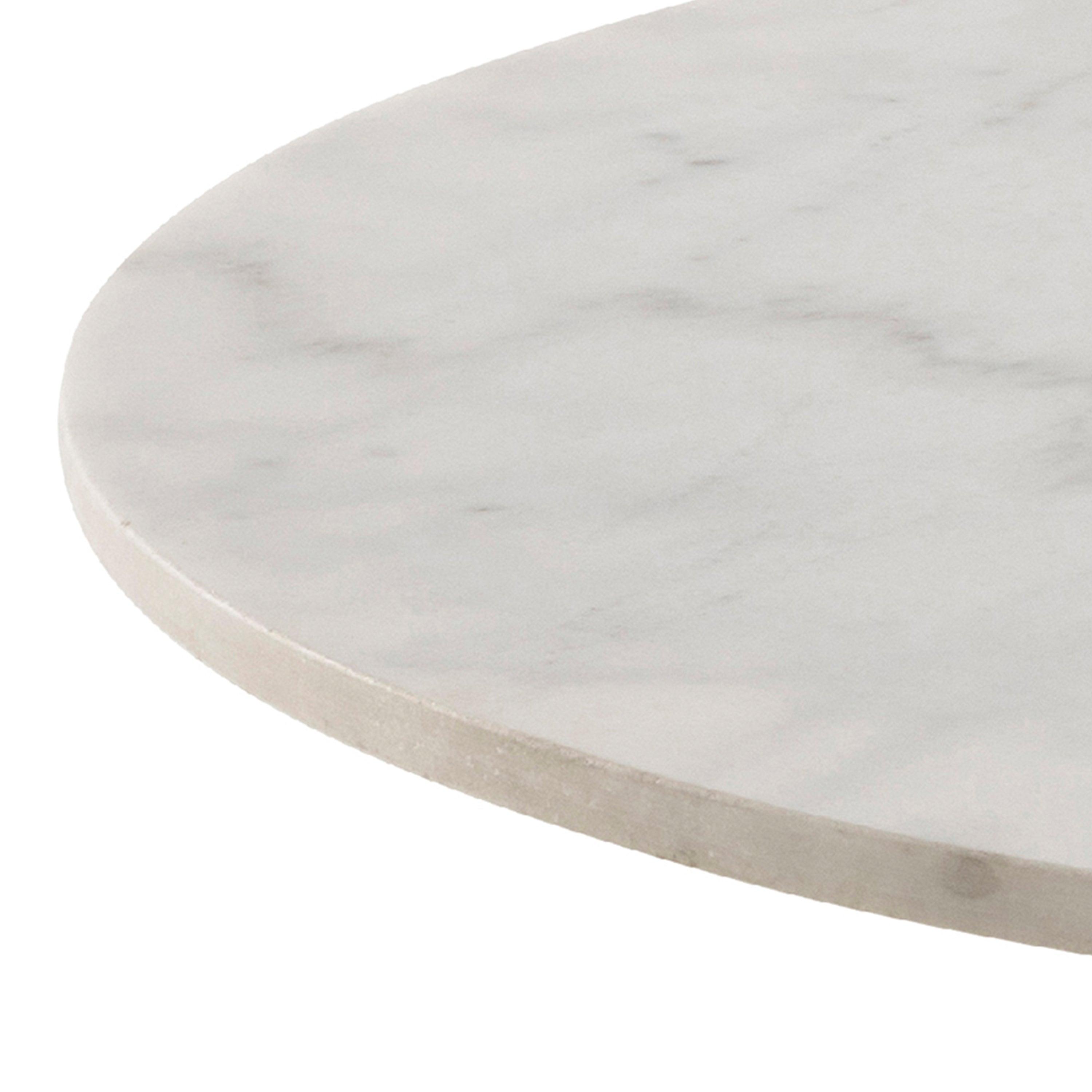 Corey Round Dining Table in White Marble Top - YANDZ HOME