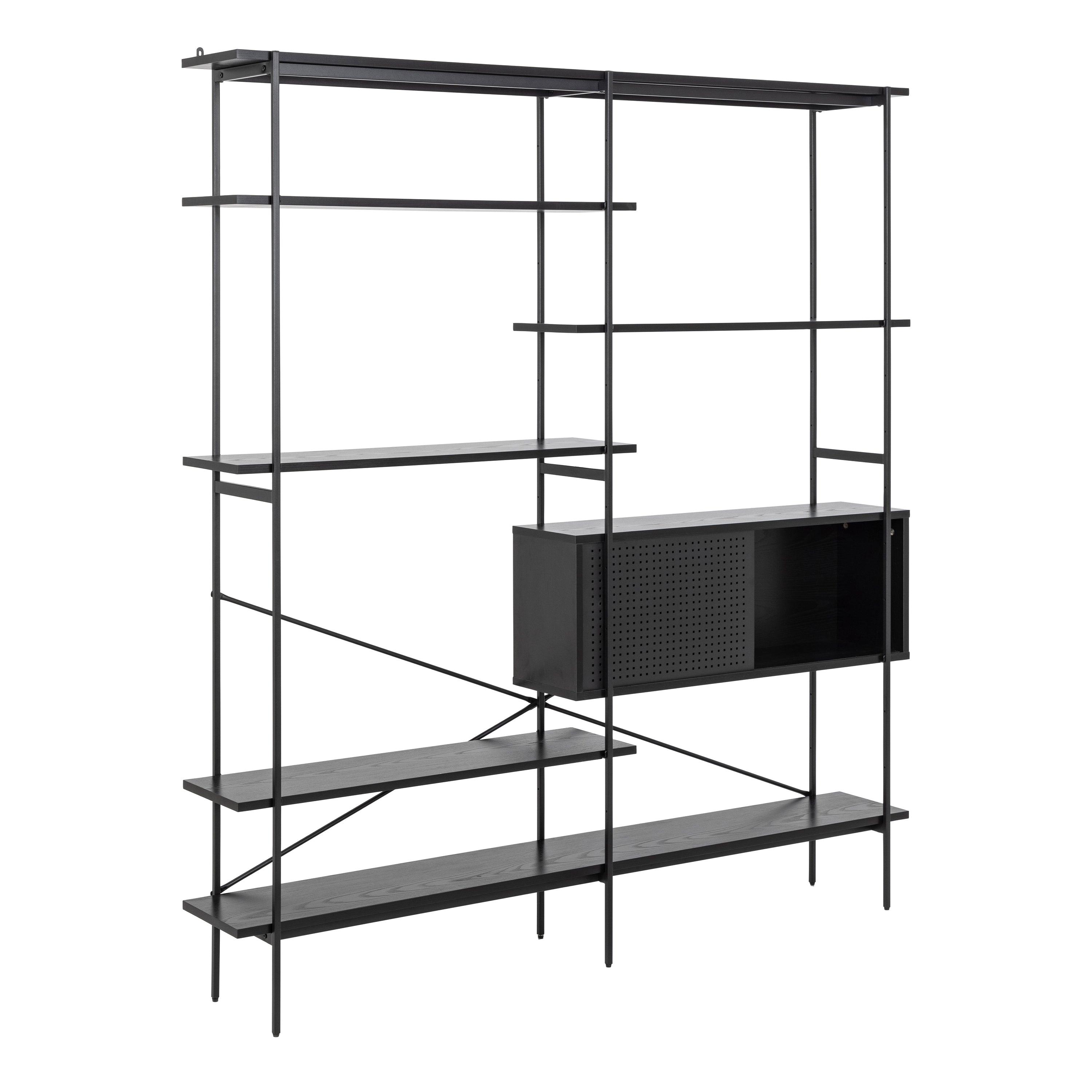 Ansel Bookcase with 1 Sliding Door and 5 Shelves - YANDZ HOME