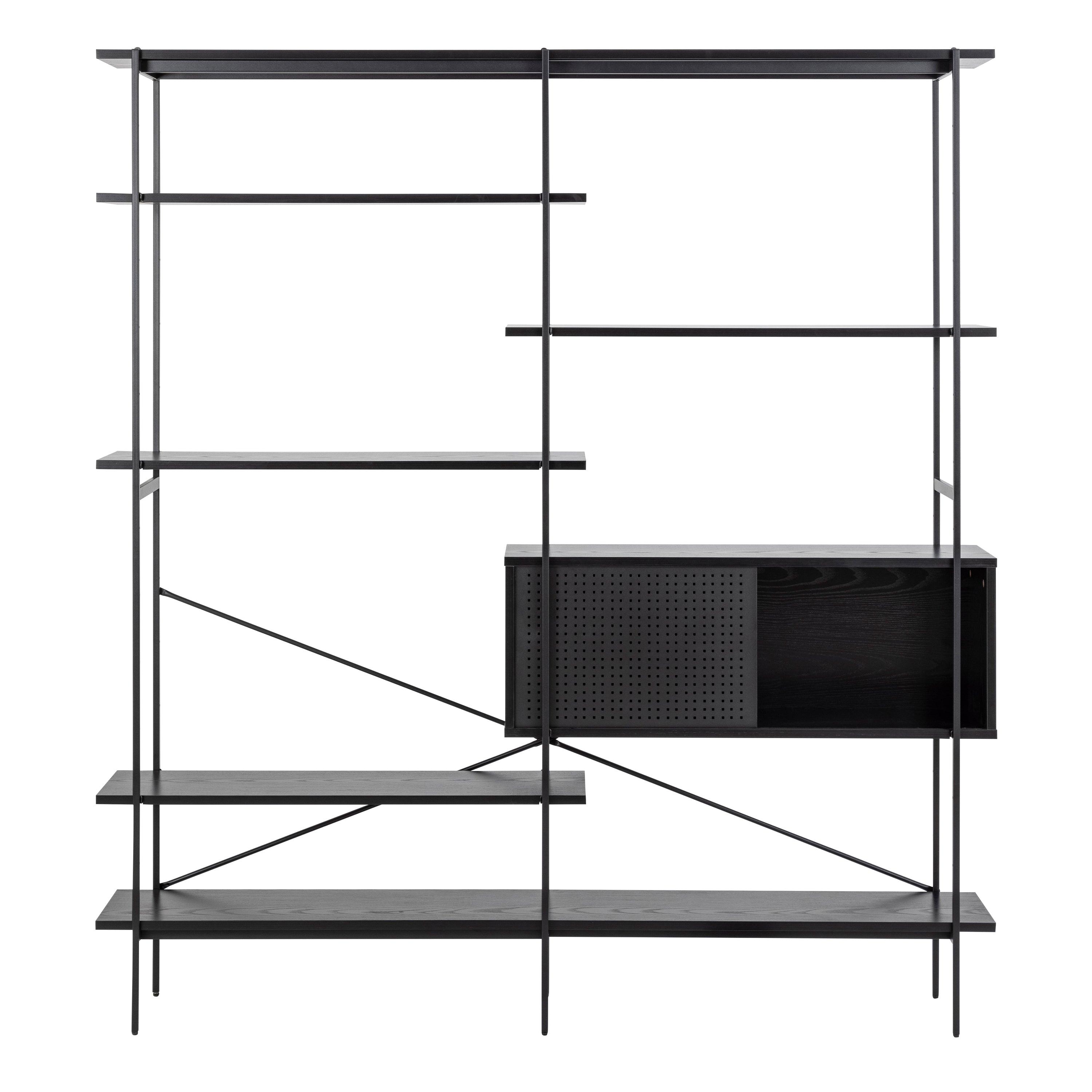 Ansel Bookcase with 1 Sliding Door and 5 Shelves - YANDZ HOME