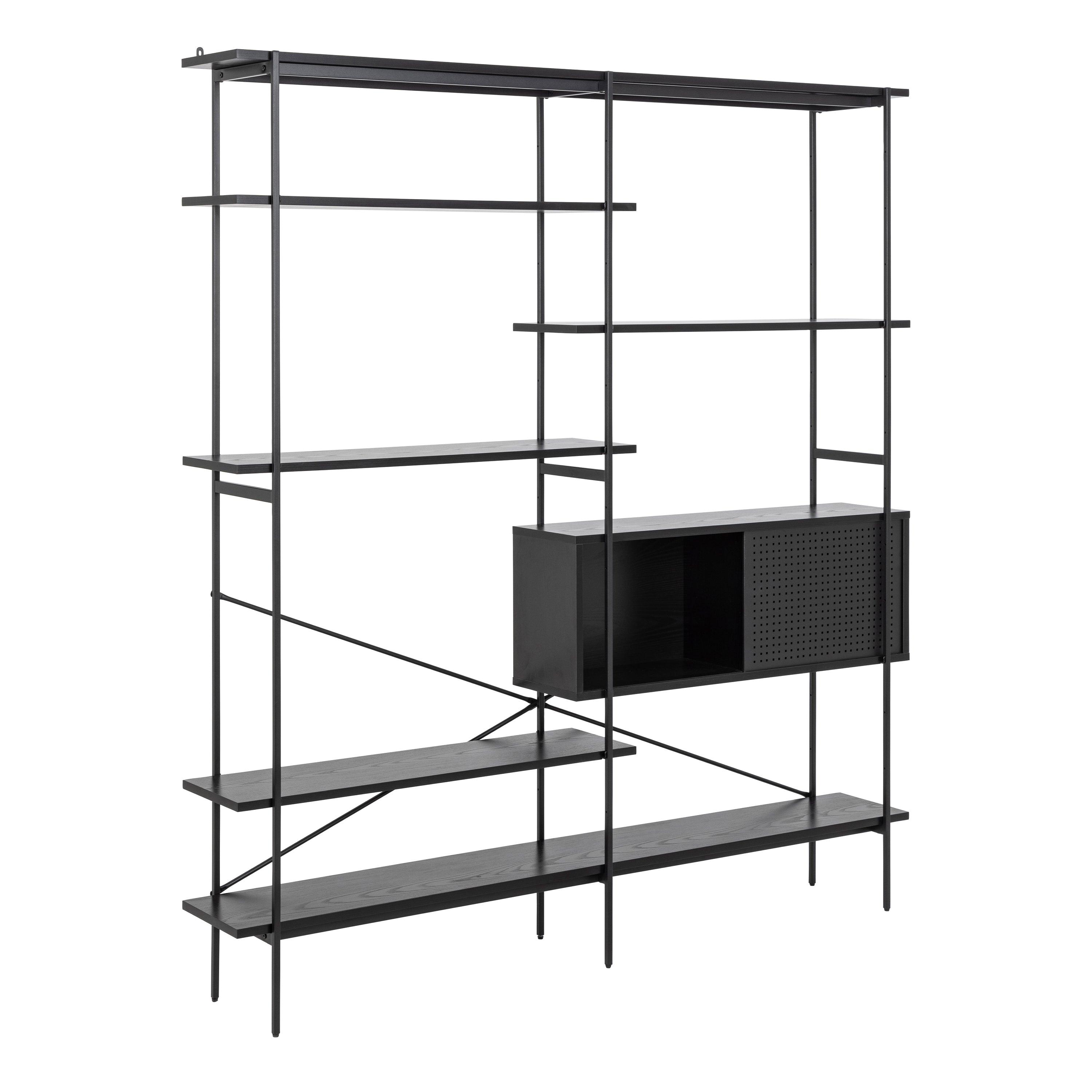 Ansel Bookcase with 1 Sliding Door and 5 Shelves - YANDZ HOME