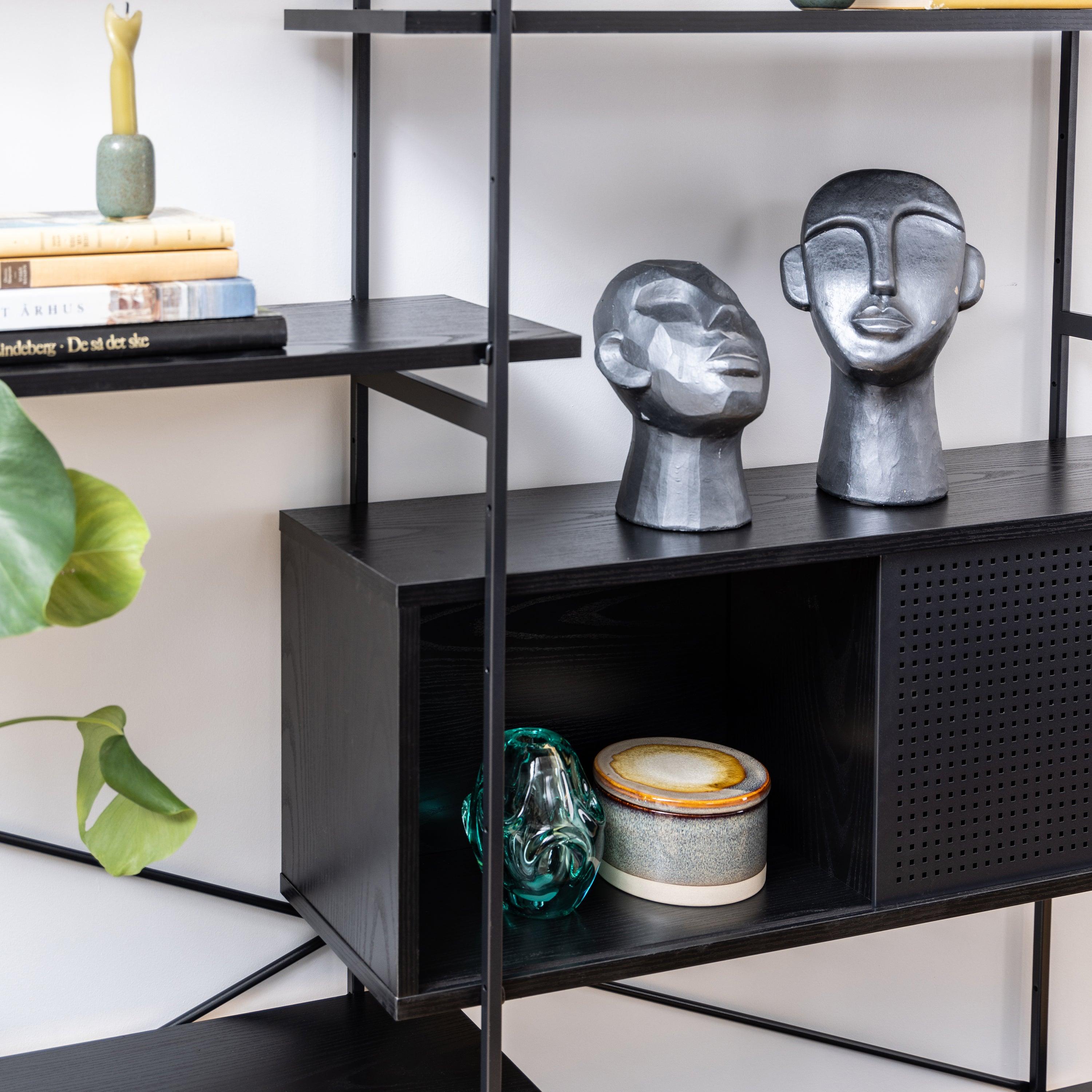 Ansel Bookcase with 1 Sliding Door and 5 Shelves - YANDZ HOME