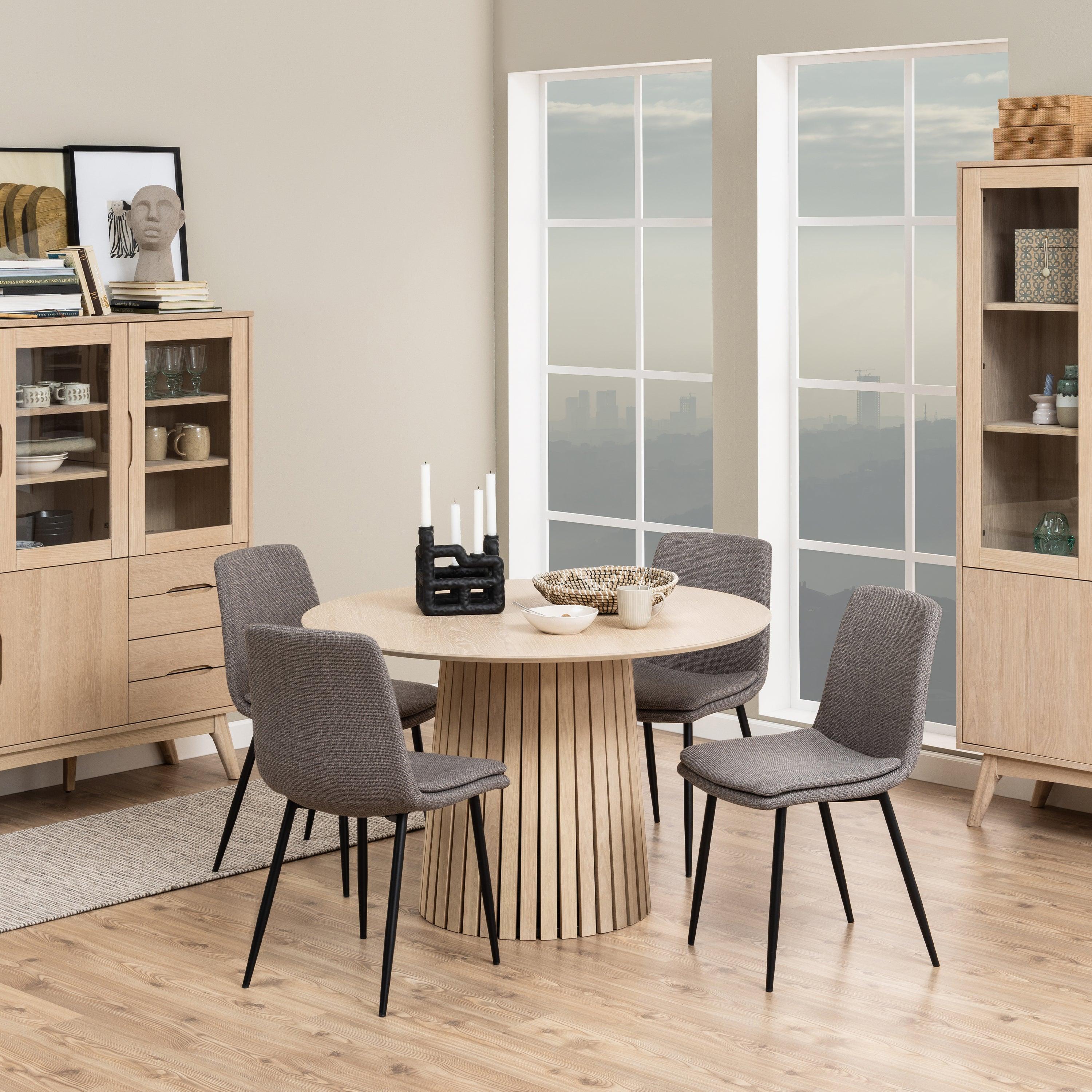 Christina Round Dining Table in Oak - YANDZ HOME