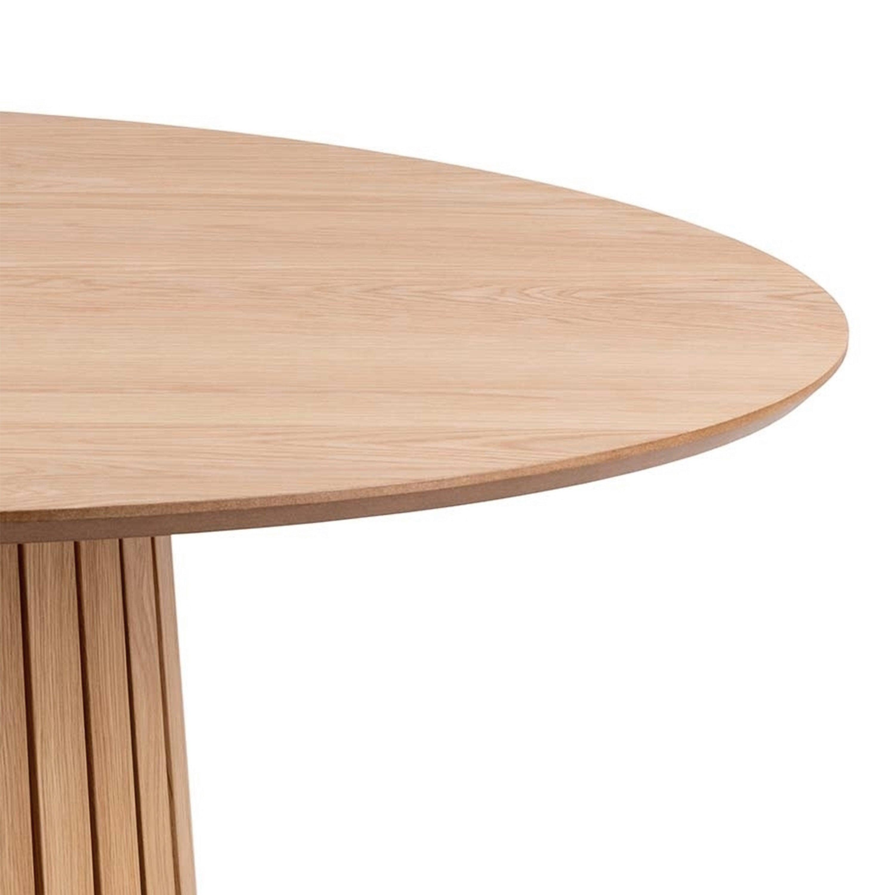Christina Round Dining Table in Oak - YANDZ HOME
