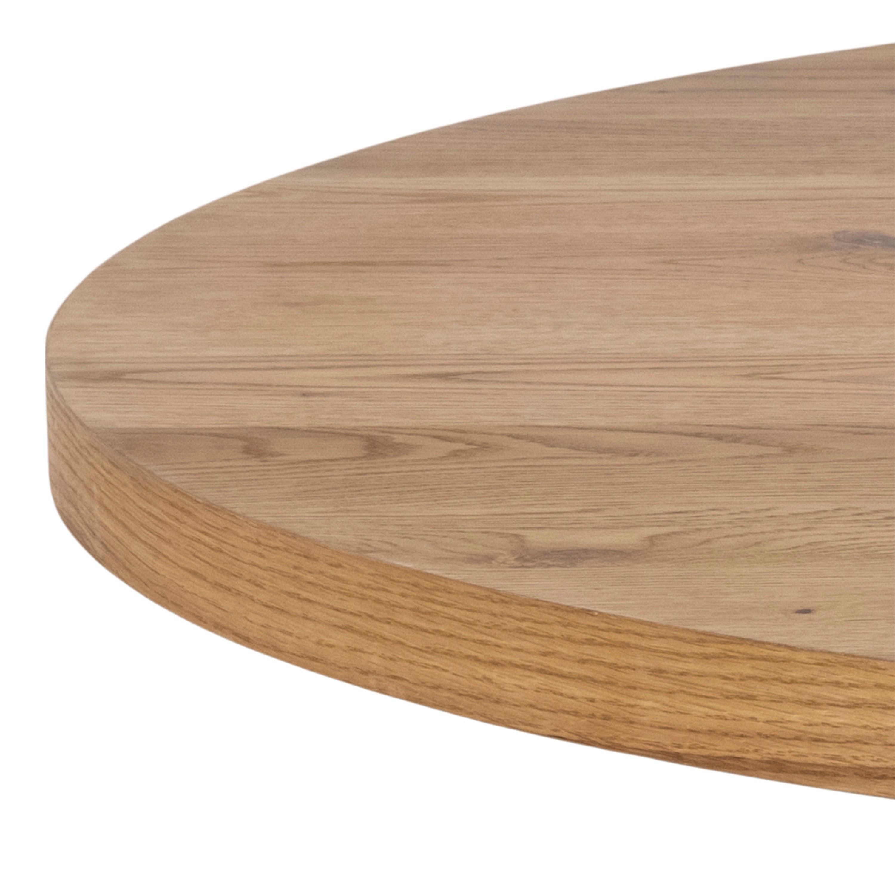Halo Round Dining Table in Oak & Black - YANDZ HOME