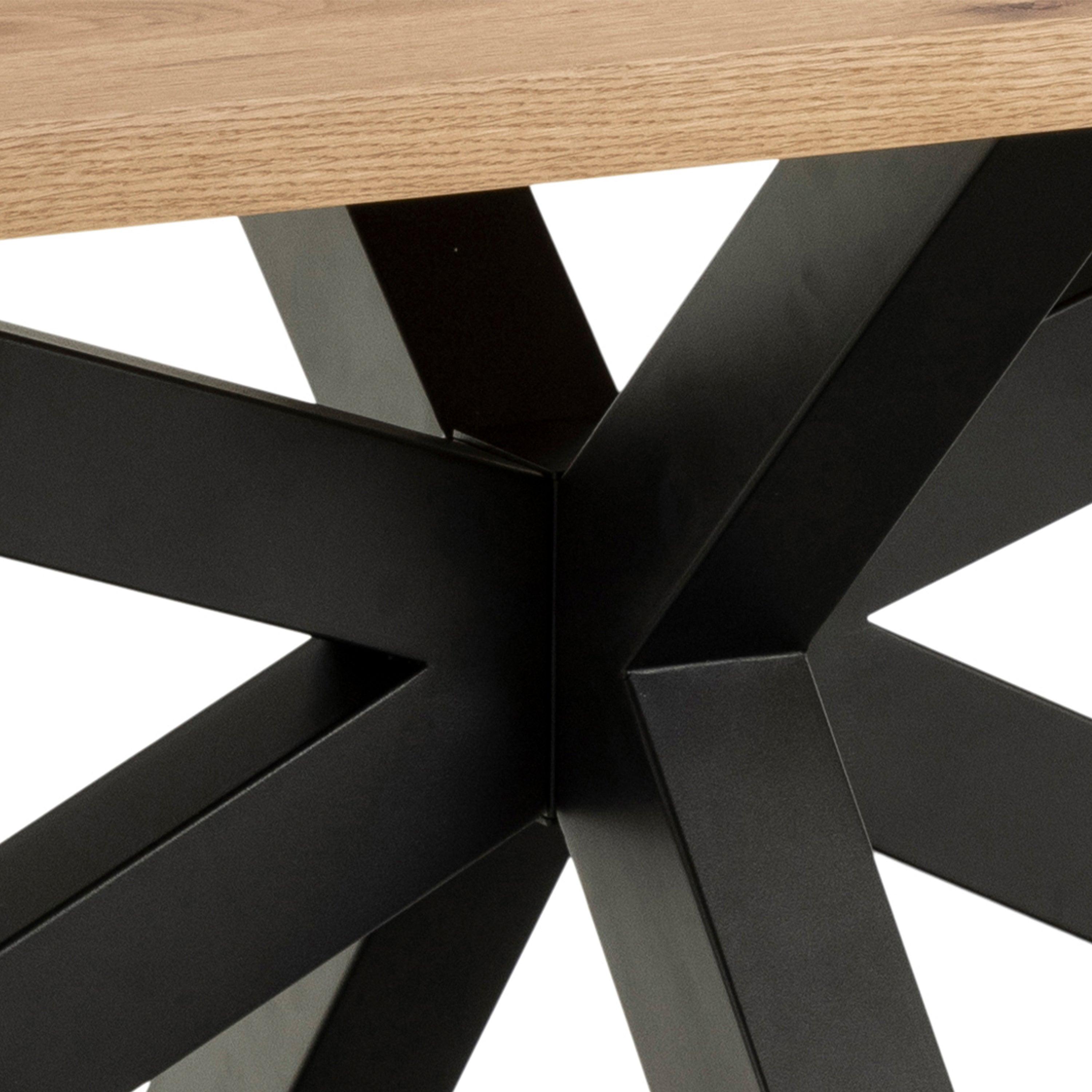 Halo 2 Rectangular Dining Table with Oak Tabletop - YANDZ HOME