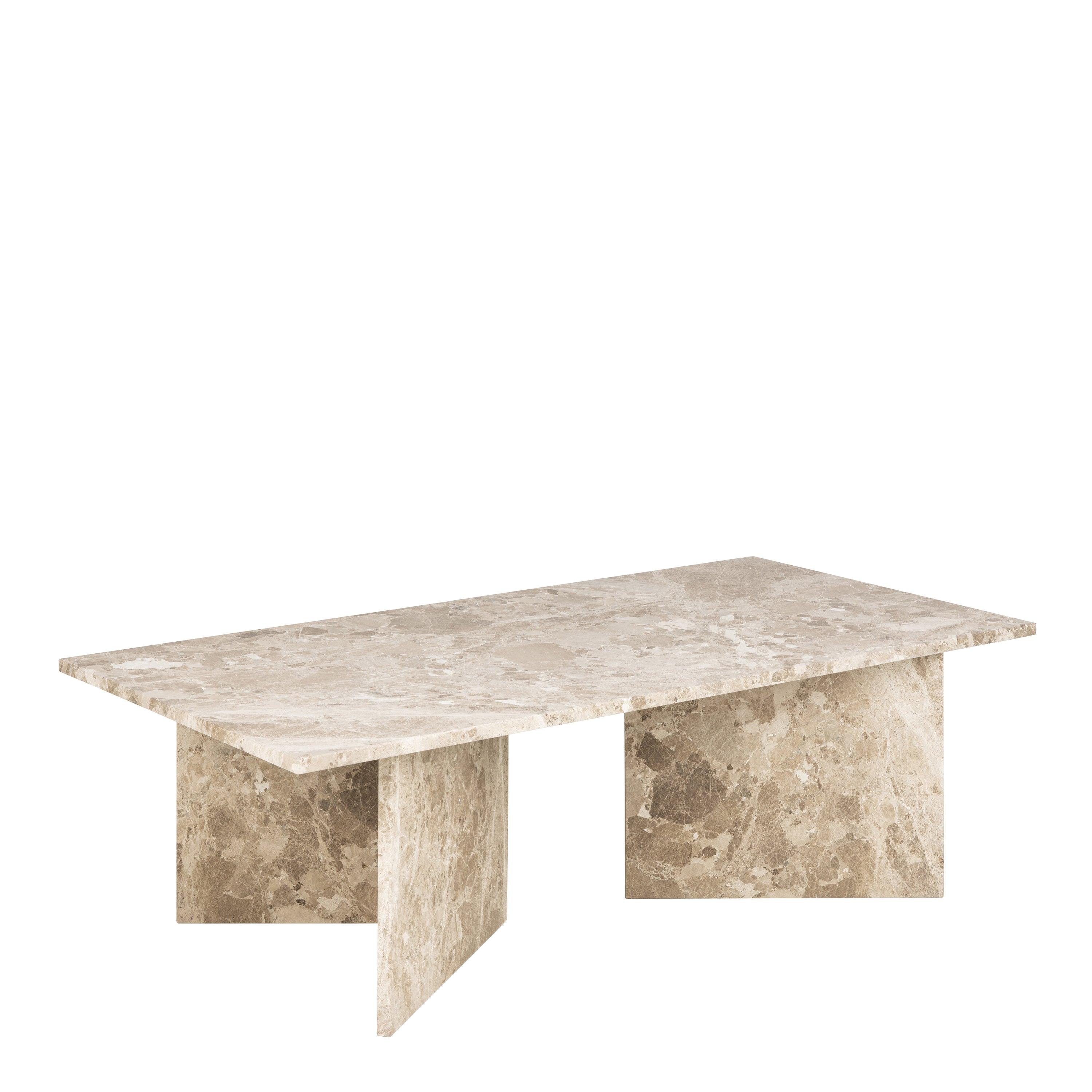 Luna Rectangular Coffee Table With Marble Top (140x70 cm) - YANDZ HOME