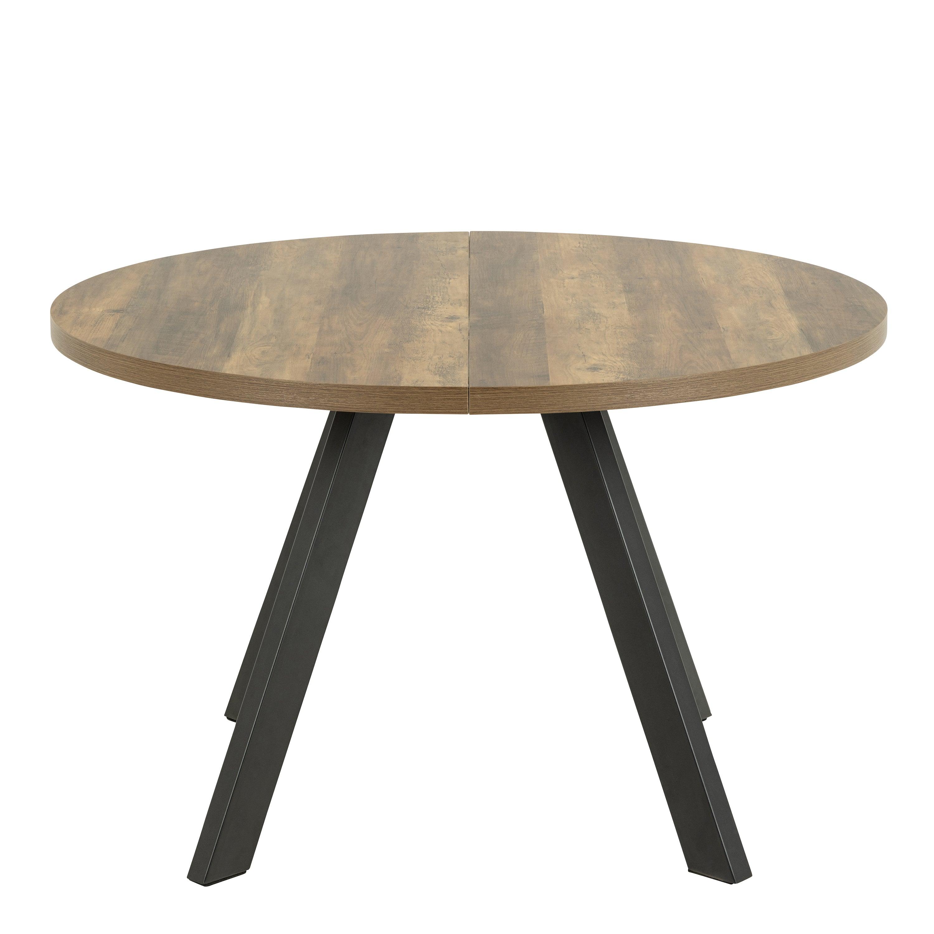 Zalina Round Extendable Dining Table in Rustic Oak - YANDZ HOME