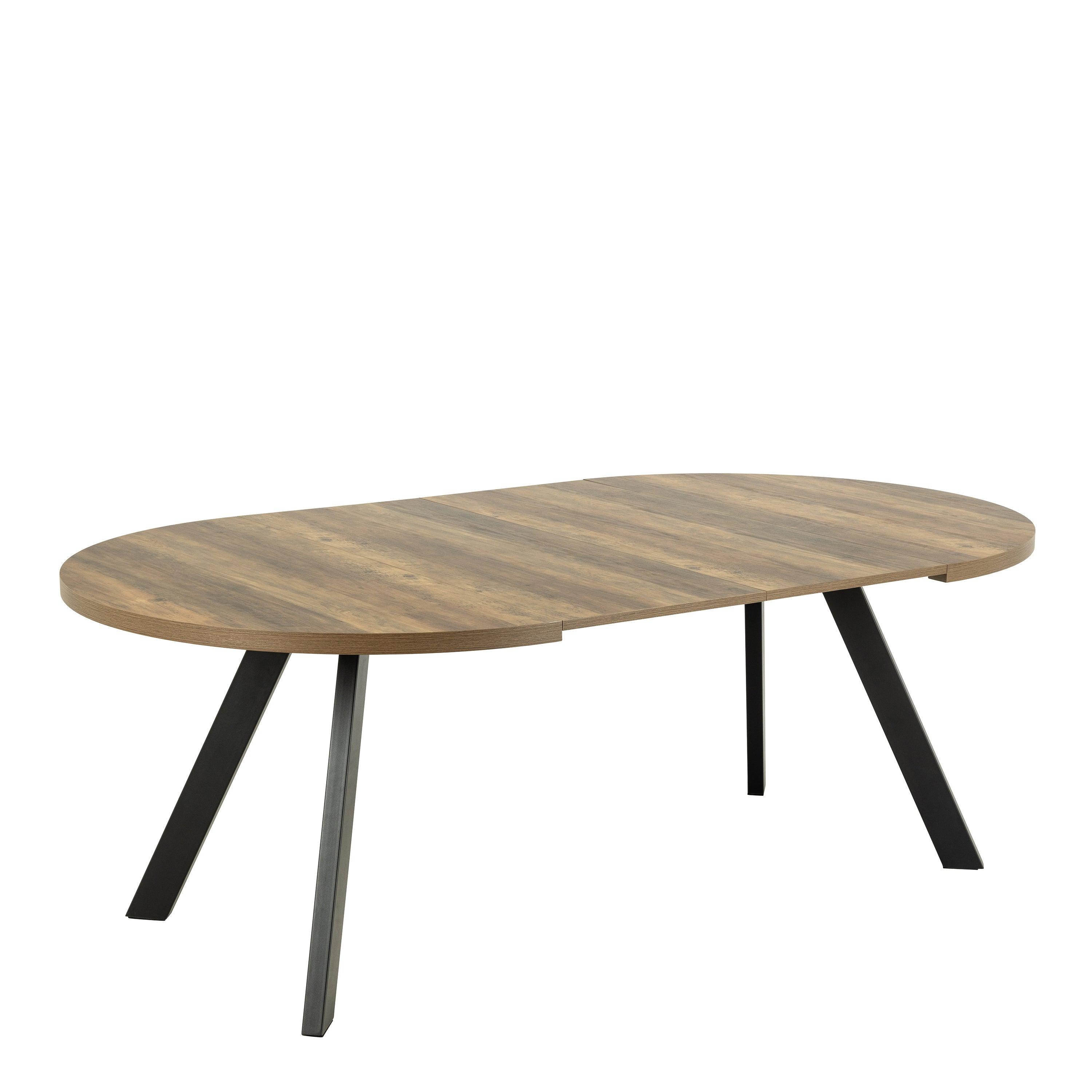 Zalina Round Extendable Dining Table in Rustic Oak - YANDZ HOME