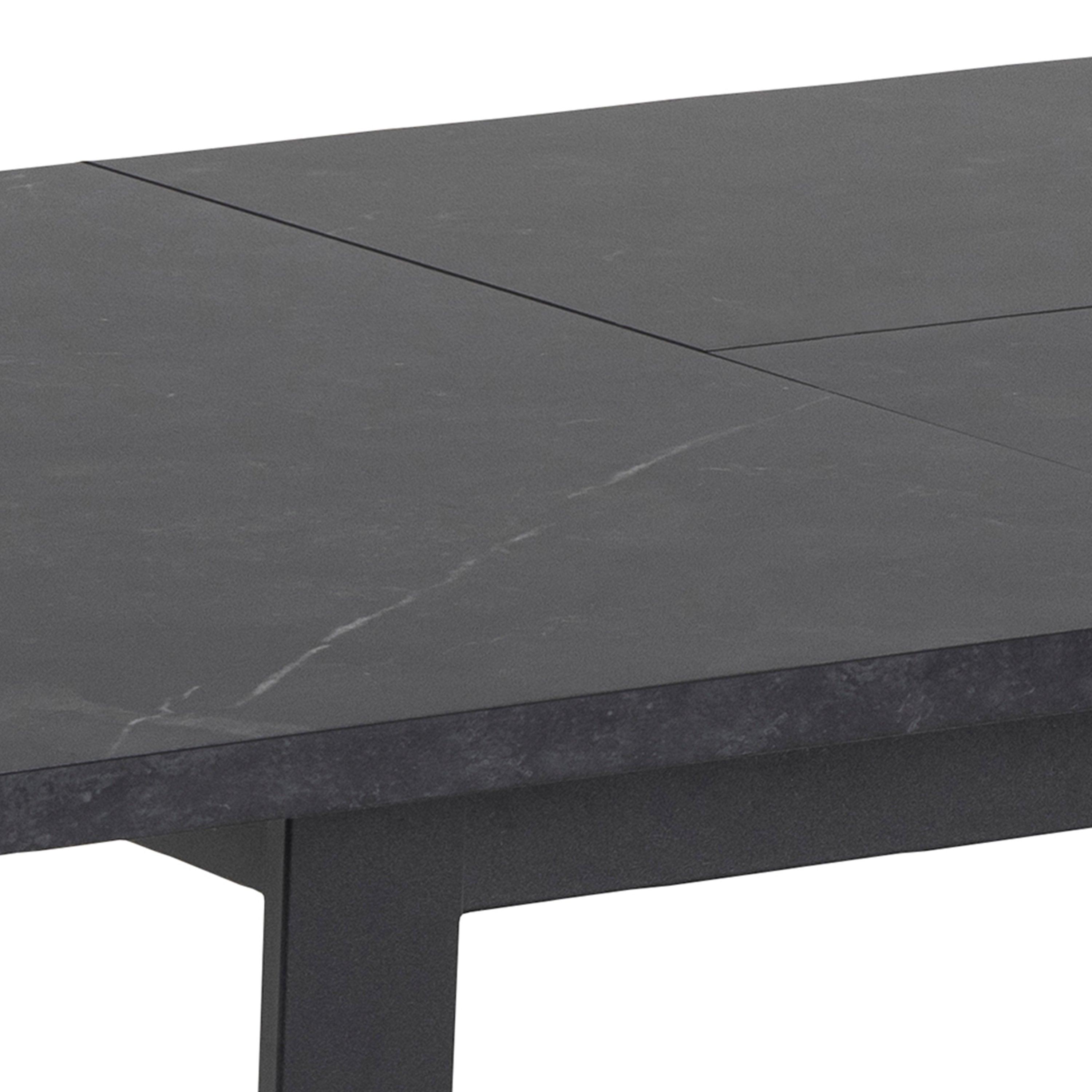 Amara Extendable Dining Table with Black Marble Effect - YANDZ HOME