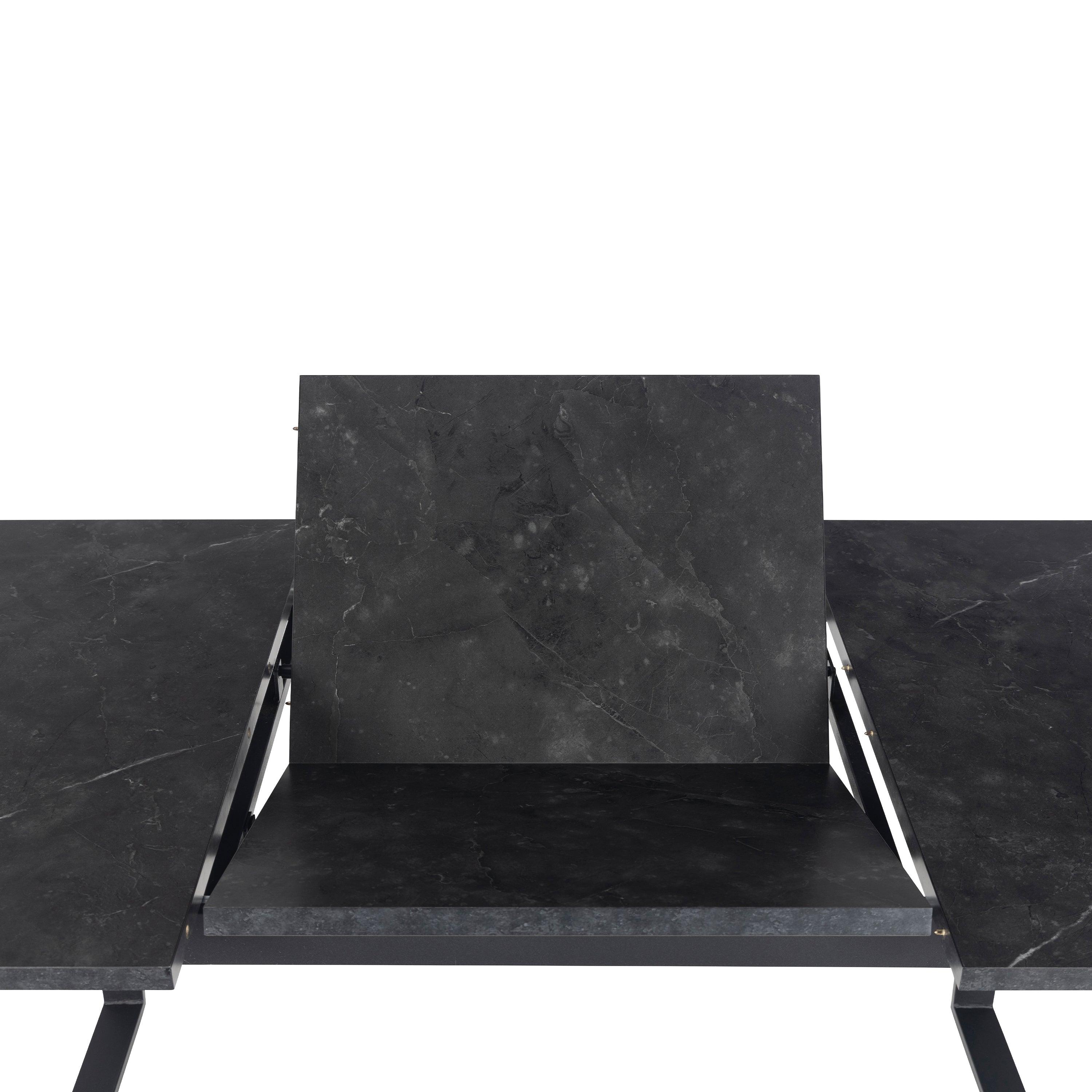 Amara Extendable Dining Table with Black Marble Effect - YANDZ HOME