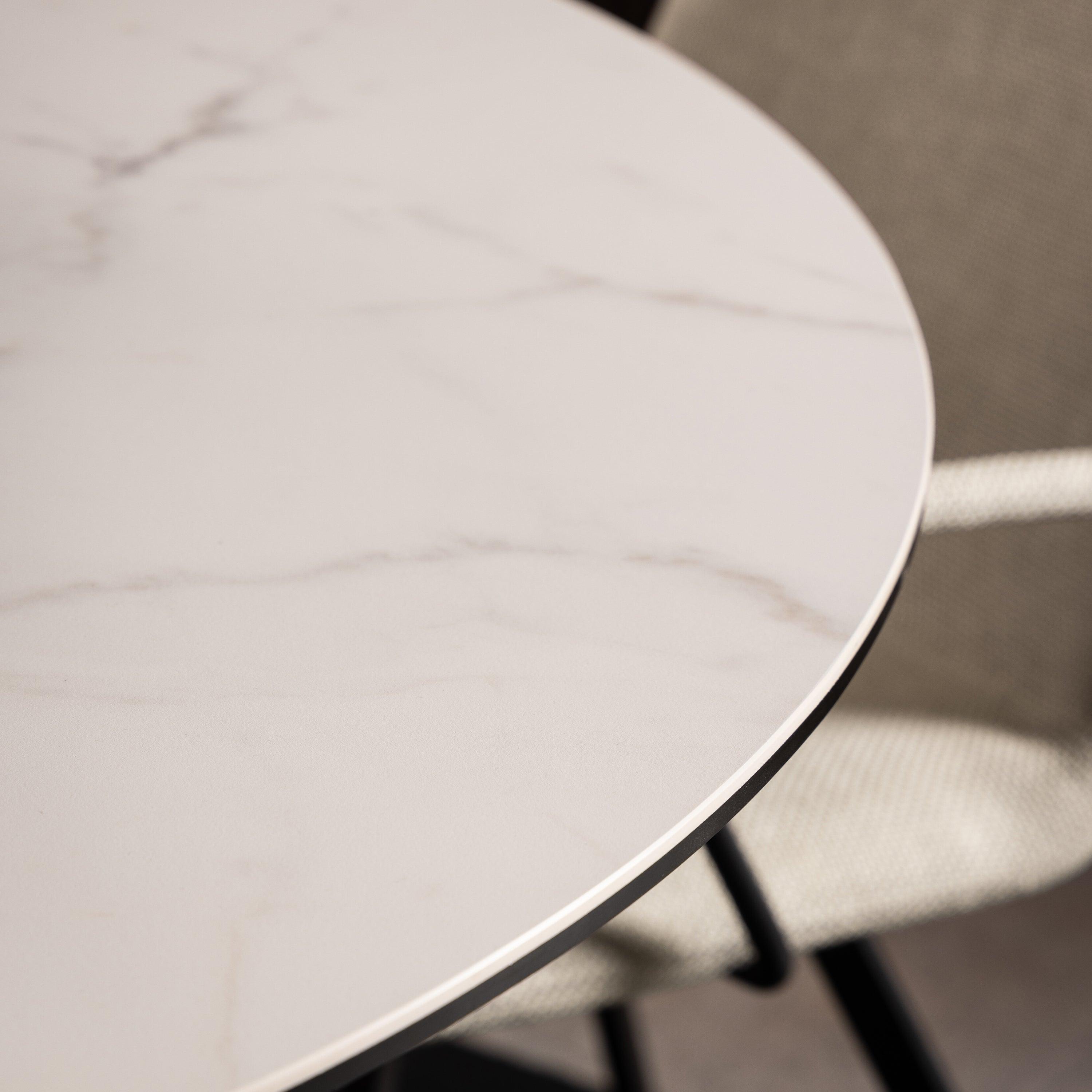 Halo Round Dining Table with Ceramic Top - YANDZ HOME