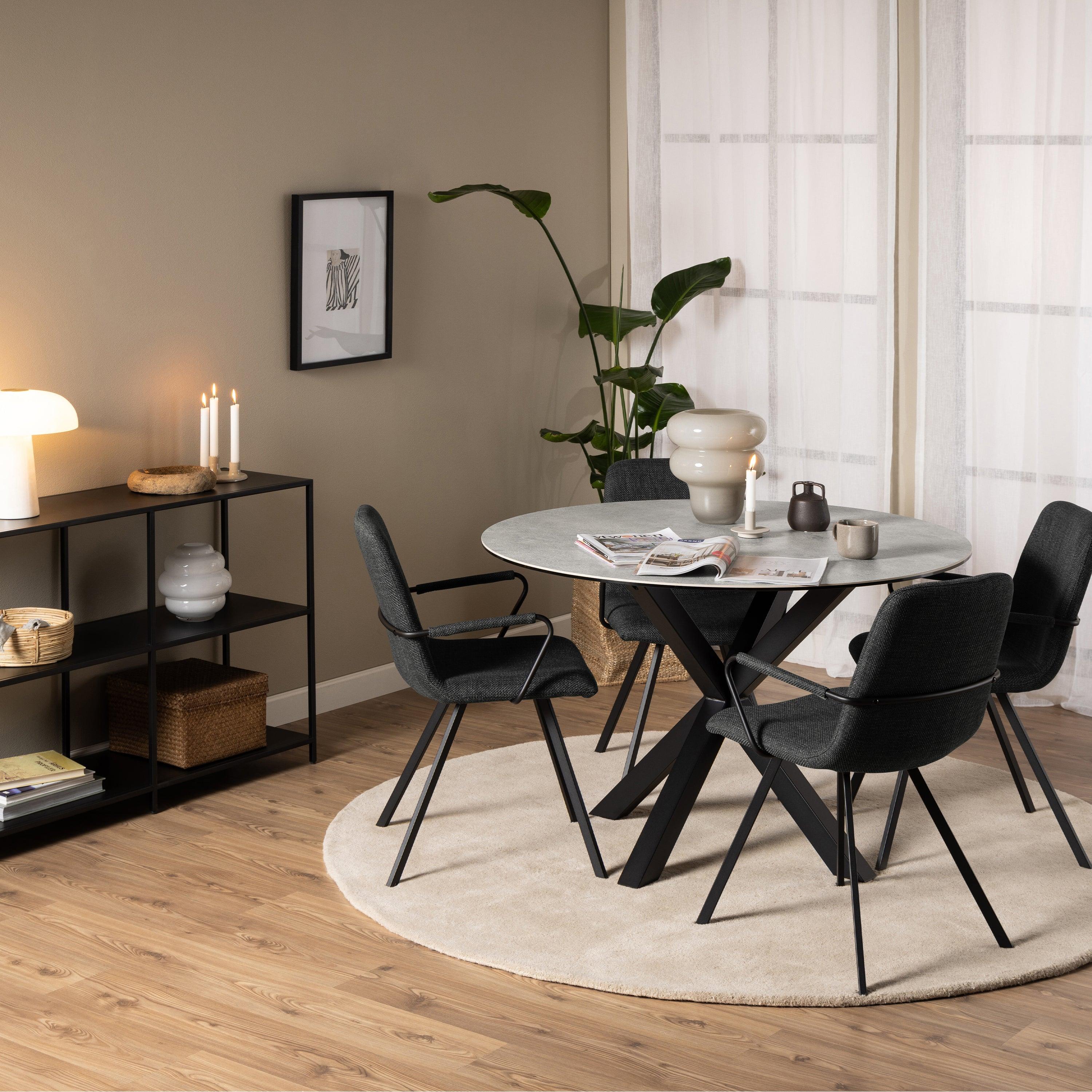Halo Round Dining Table with Ceramic Top - YANDZ HOME