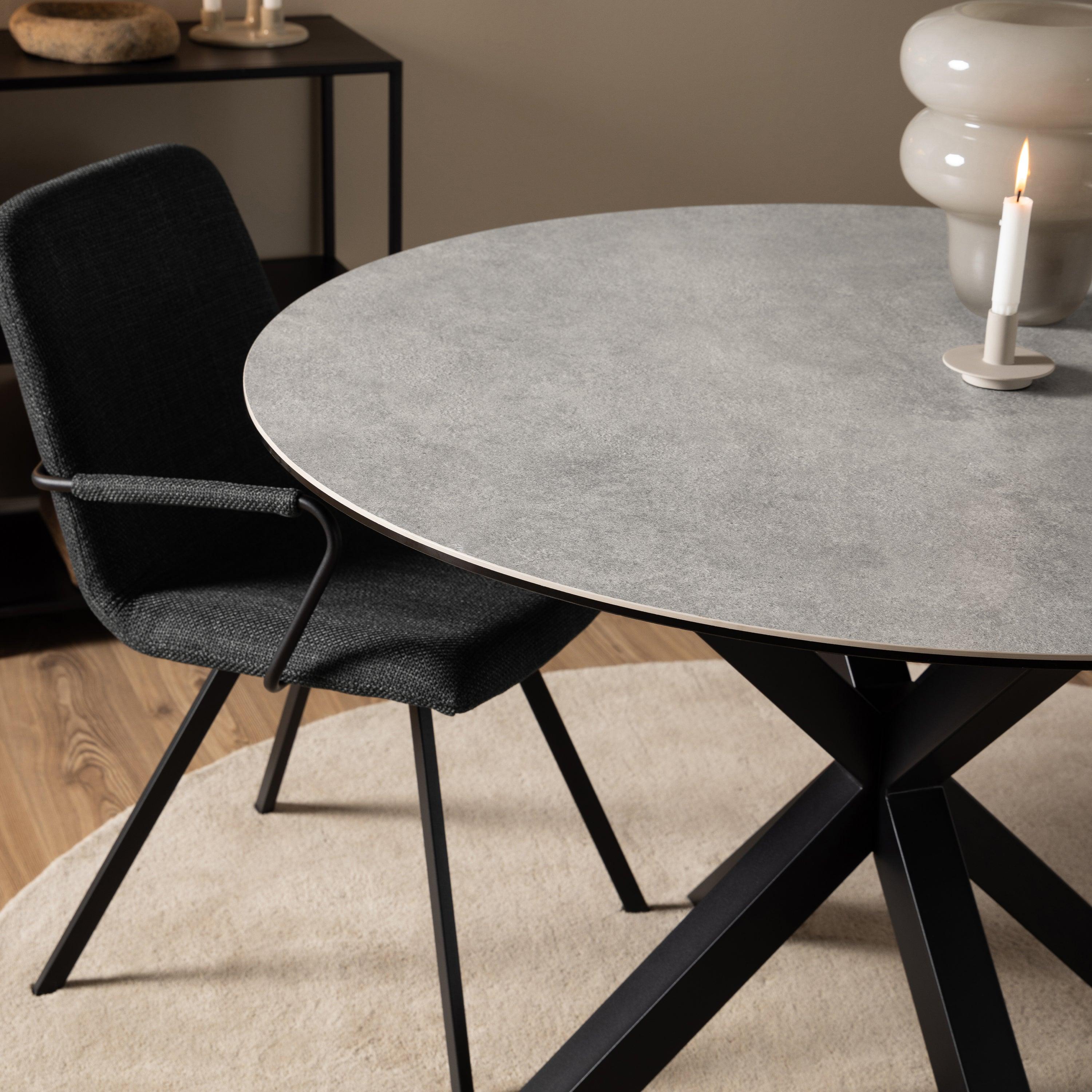 Halo Round Dining Table with Ceramic Top - YANDZ HOME