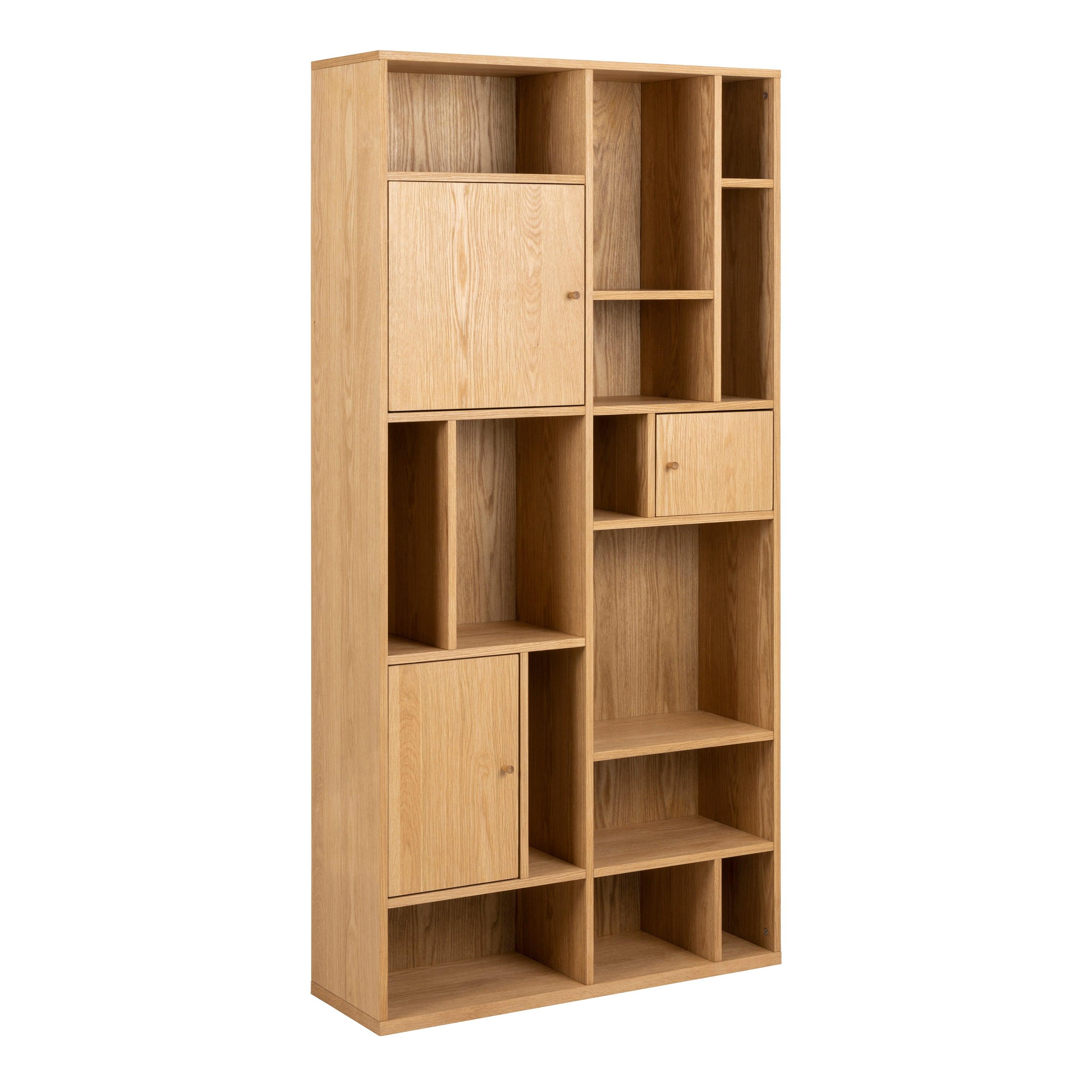 Amara 3-Door Large Bookcase in Oak - YANDZ HOME