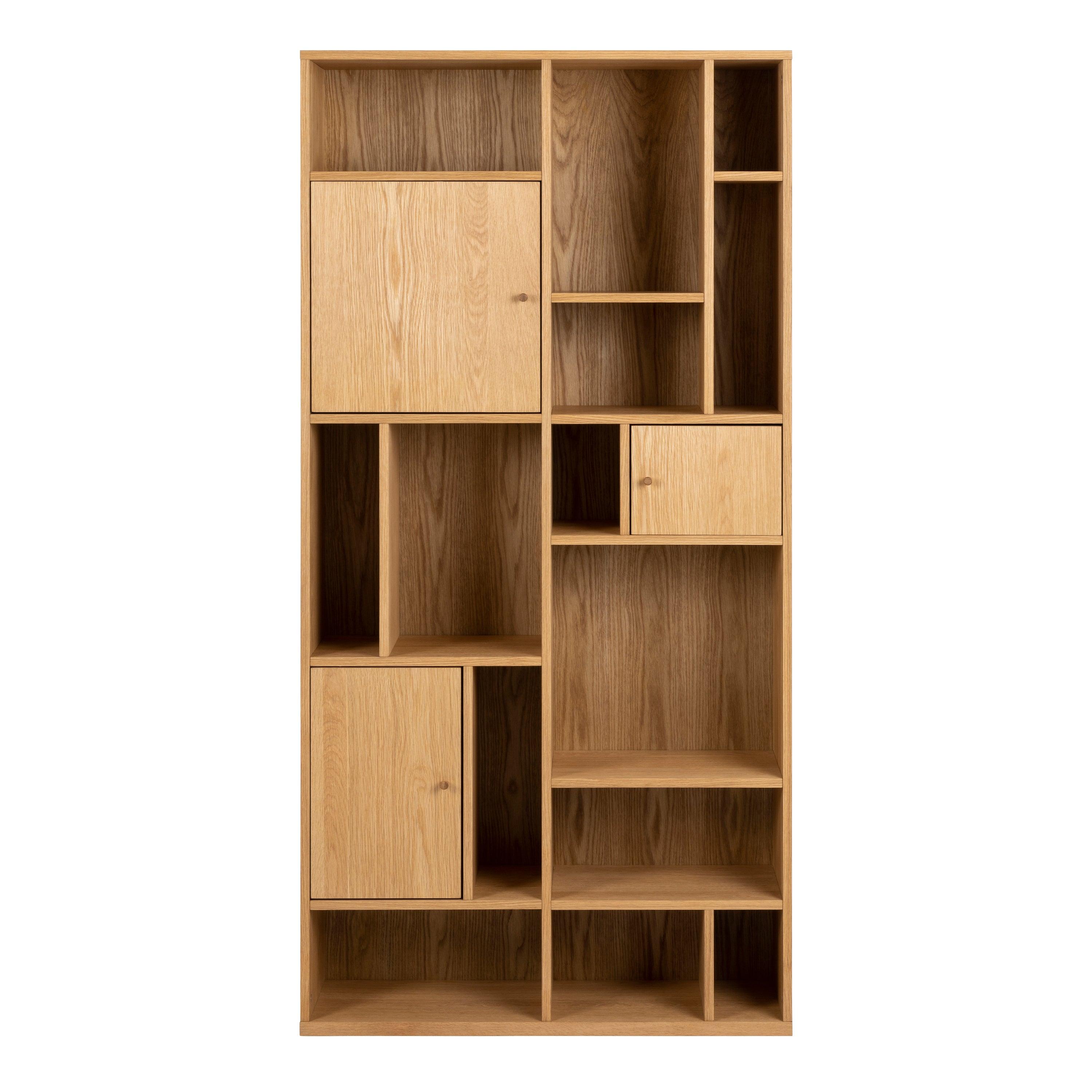 Amara 3-Door Large Bookcase in Oak - YANDZ HOME