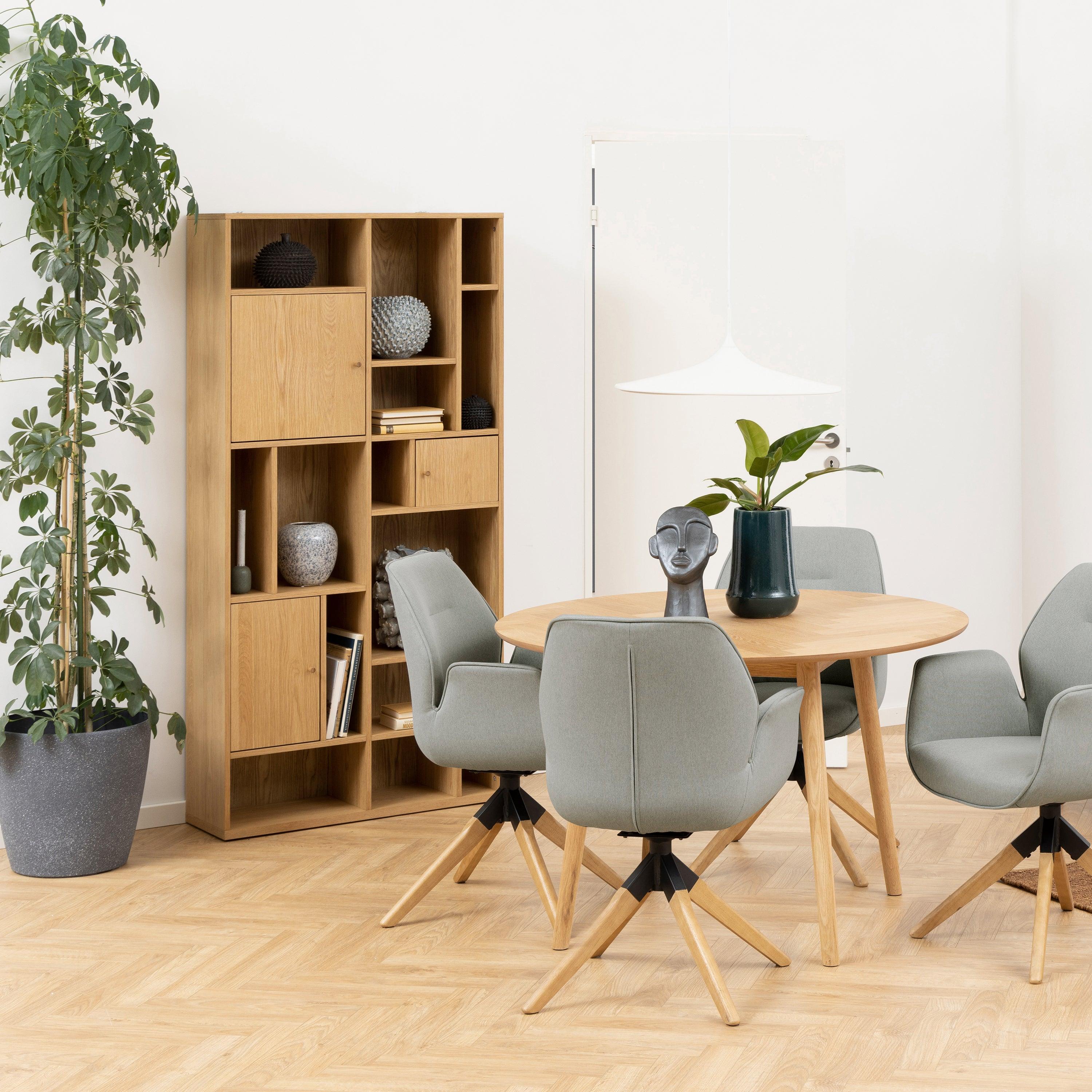 Amara 3-Door Large Bookcase in Oak - YANDZ HOME