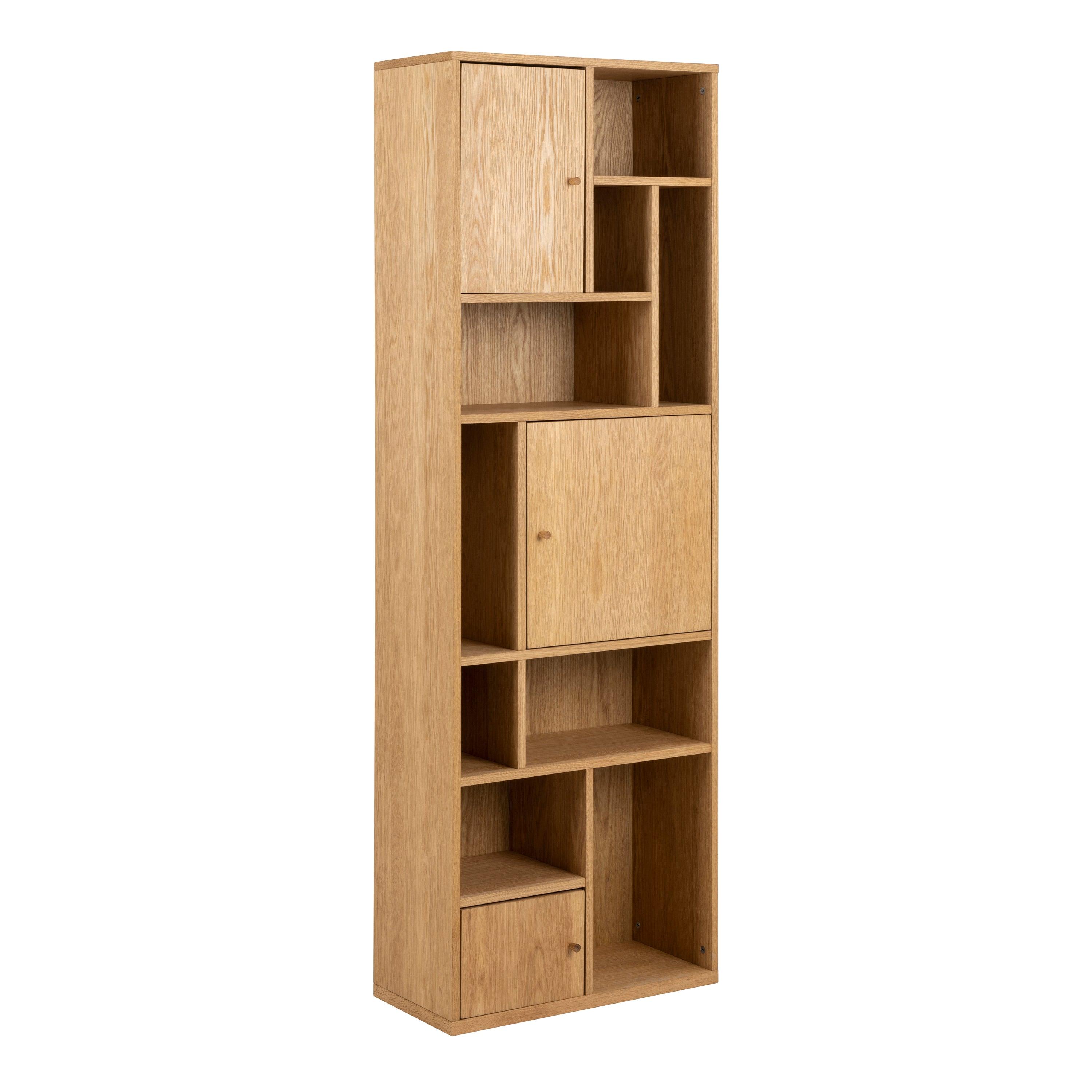 Clara 3-Door Bookcase in Oak - YANDZ HOME