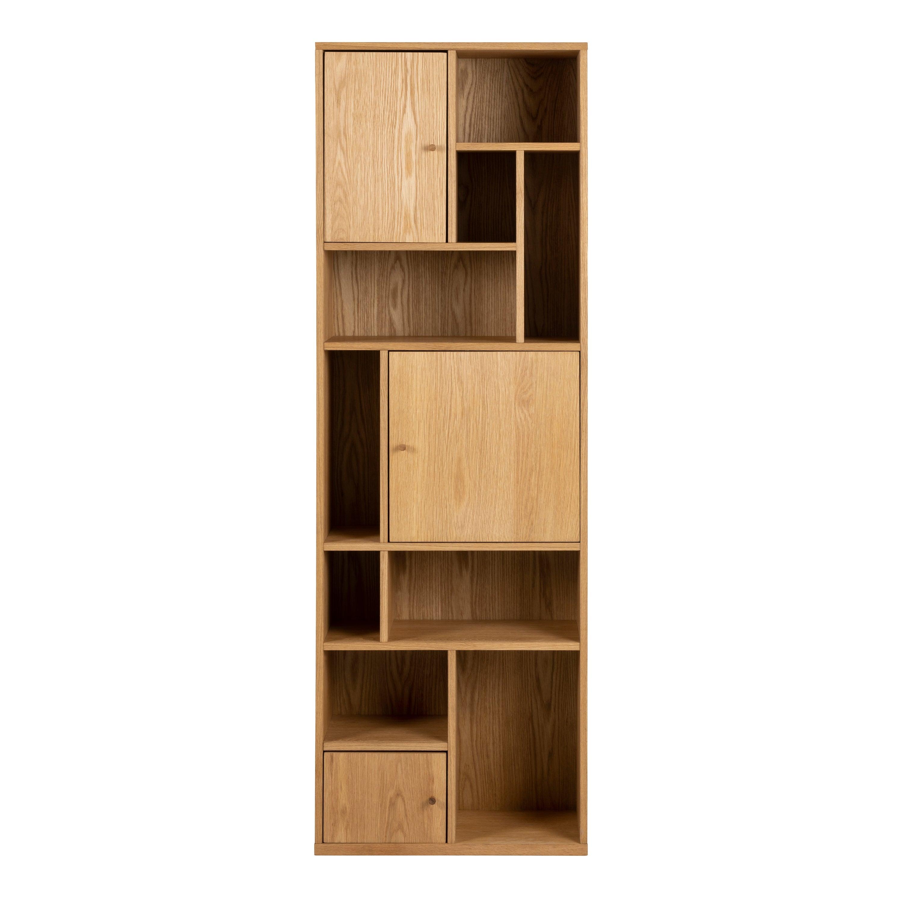 Clara 3-Door Bookcase in Oak - YANDZ HOME