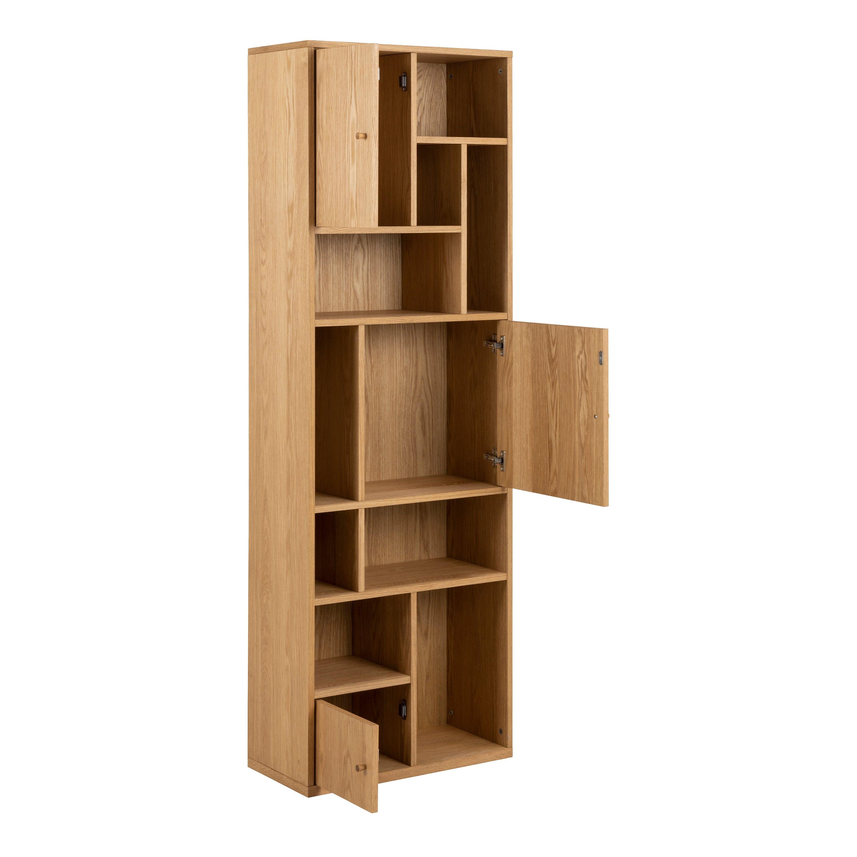 Clara 3-Door Bookcase in Oak - YANDZ HOME