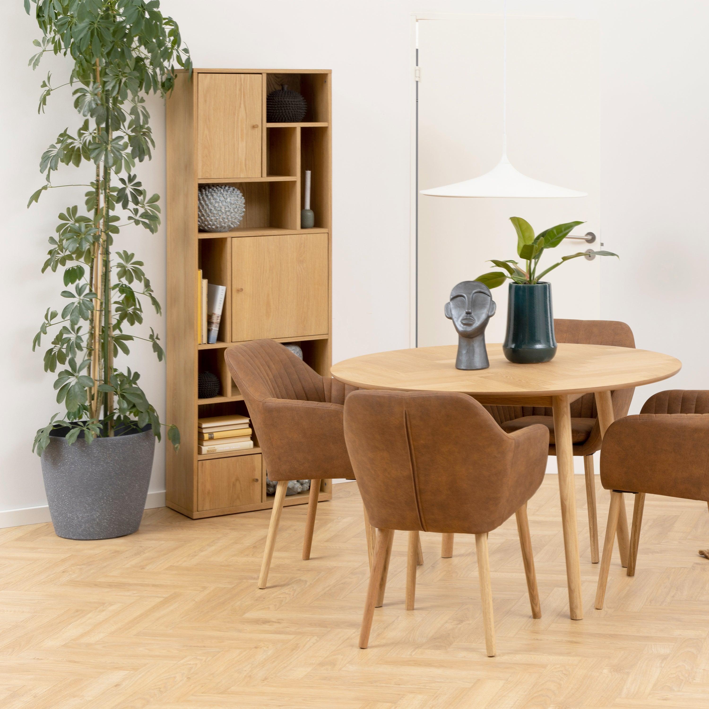 Clara 3-Door Bookcase in Oak - YANDZ HOME