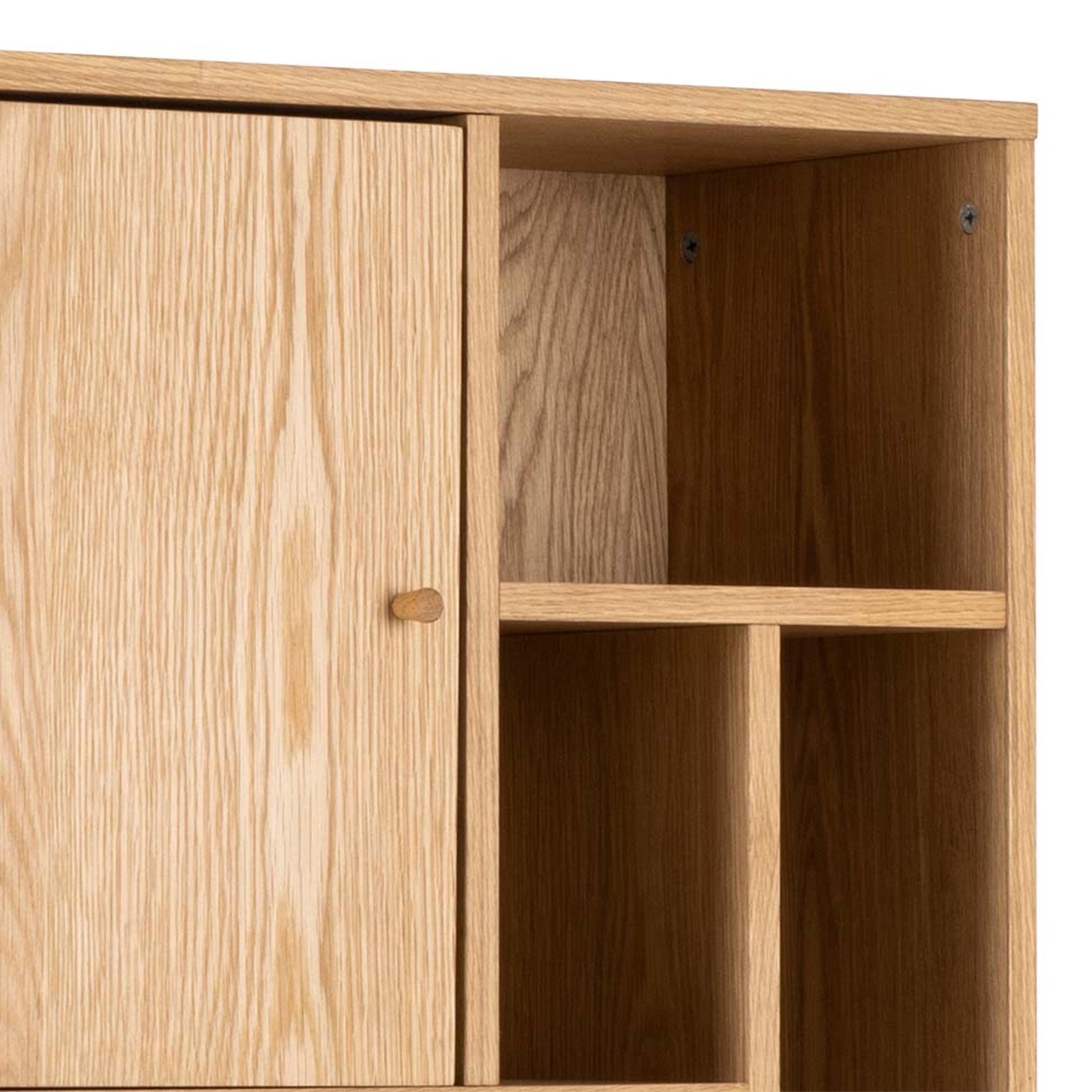 Clara 3-Door Bookcase in Oak - YANDZ HOME