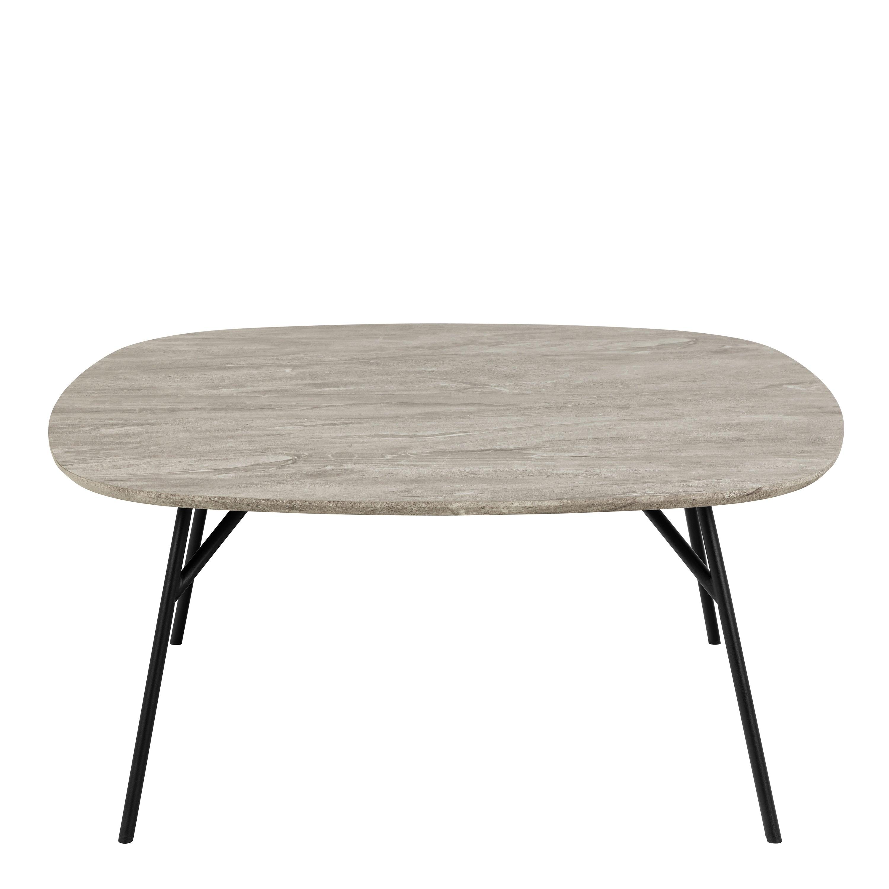 Athena Coffee Table – Grey Marble Effect & Steel - YANDZ HOME