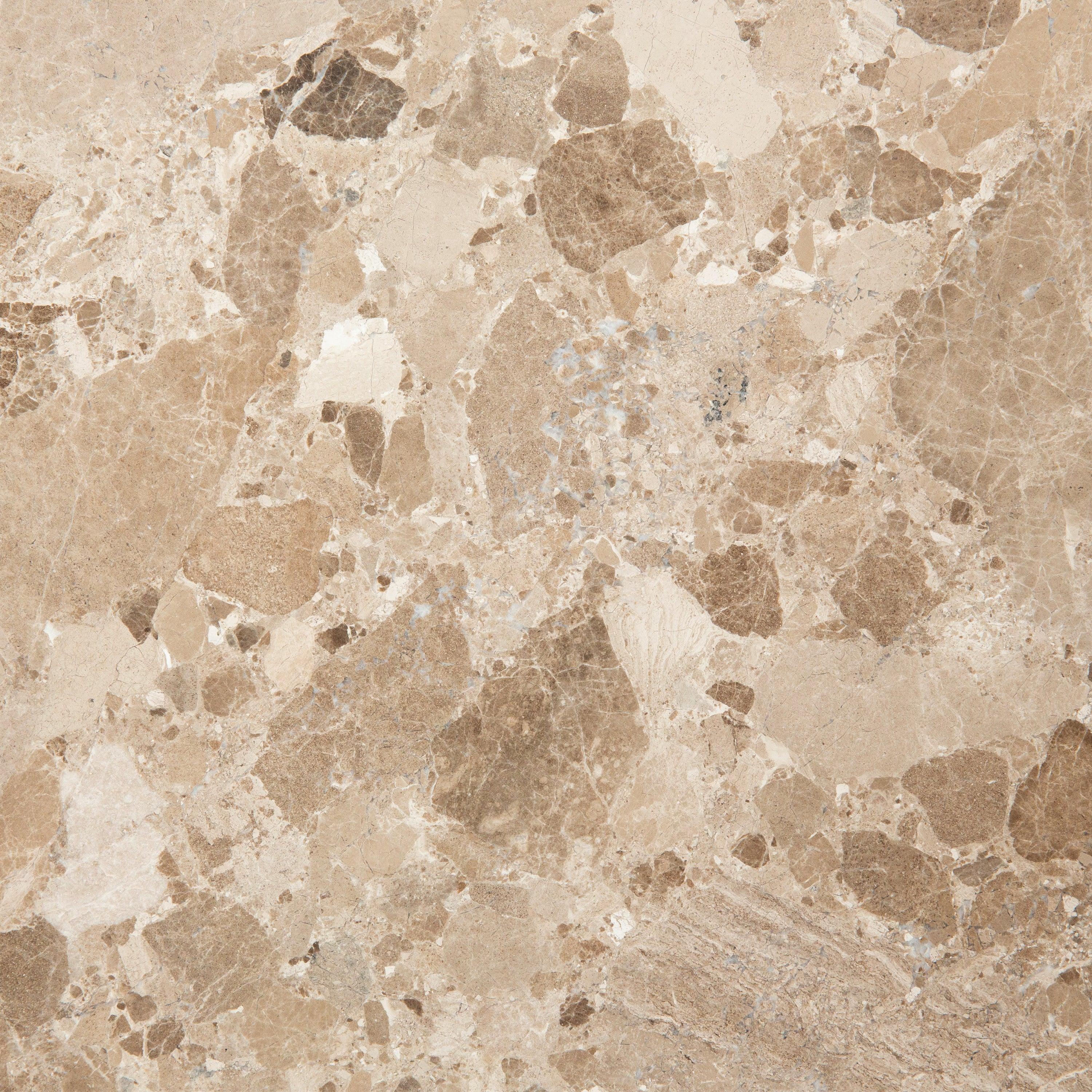 Azura Round Coffee Table – Brown Marble 80cm - YANDZ HOME