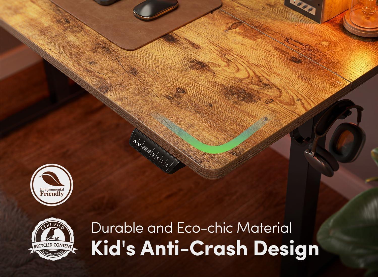 Rustic brown Electric desk - YANDZ HOME